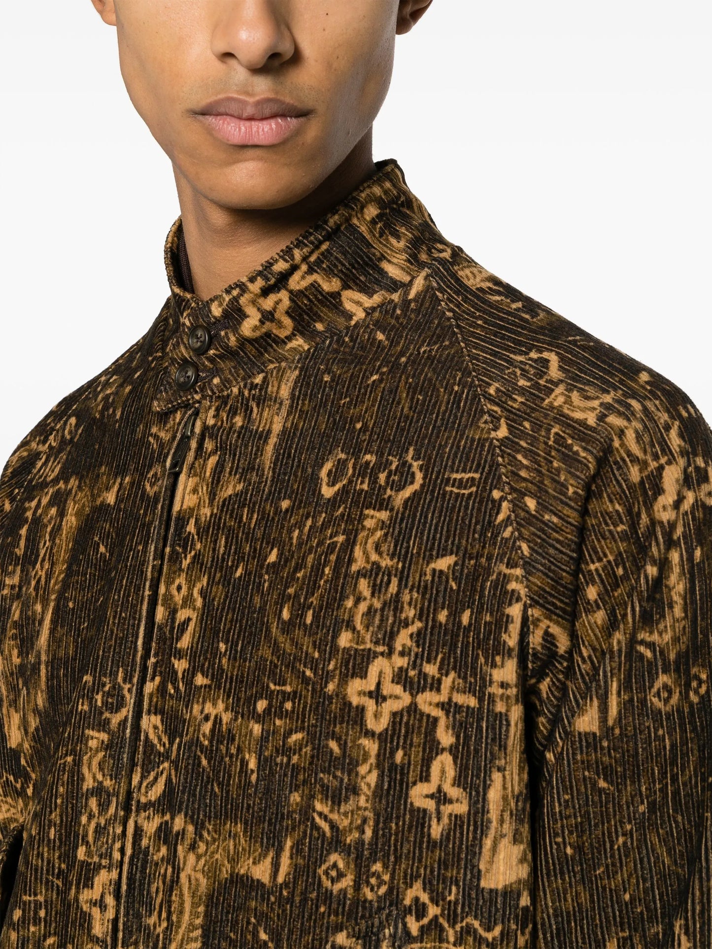 graphic-print corduroy jacket