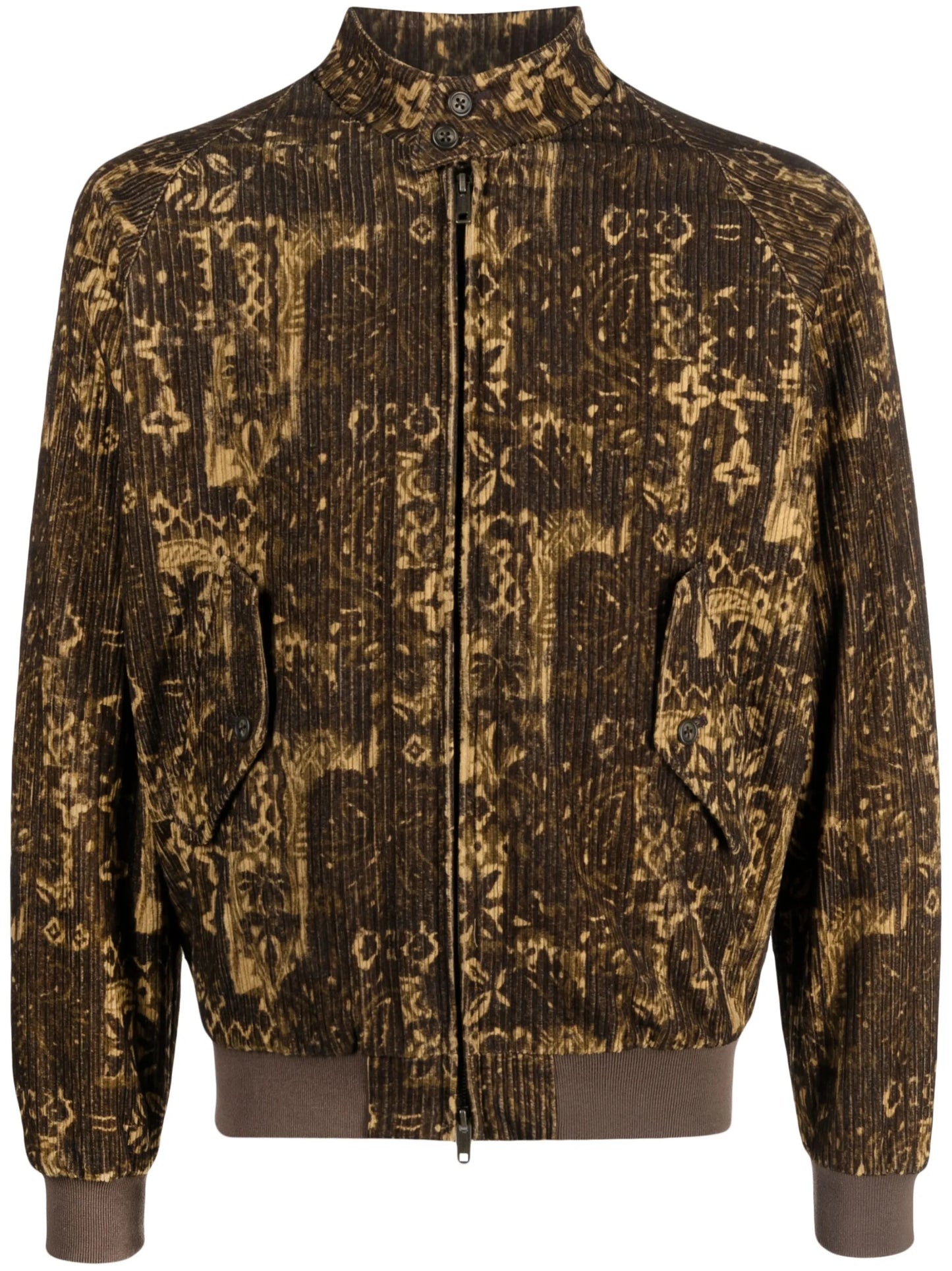 graphic-print corduroy jacket