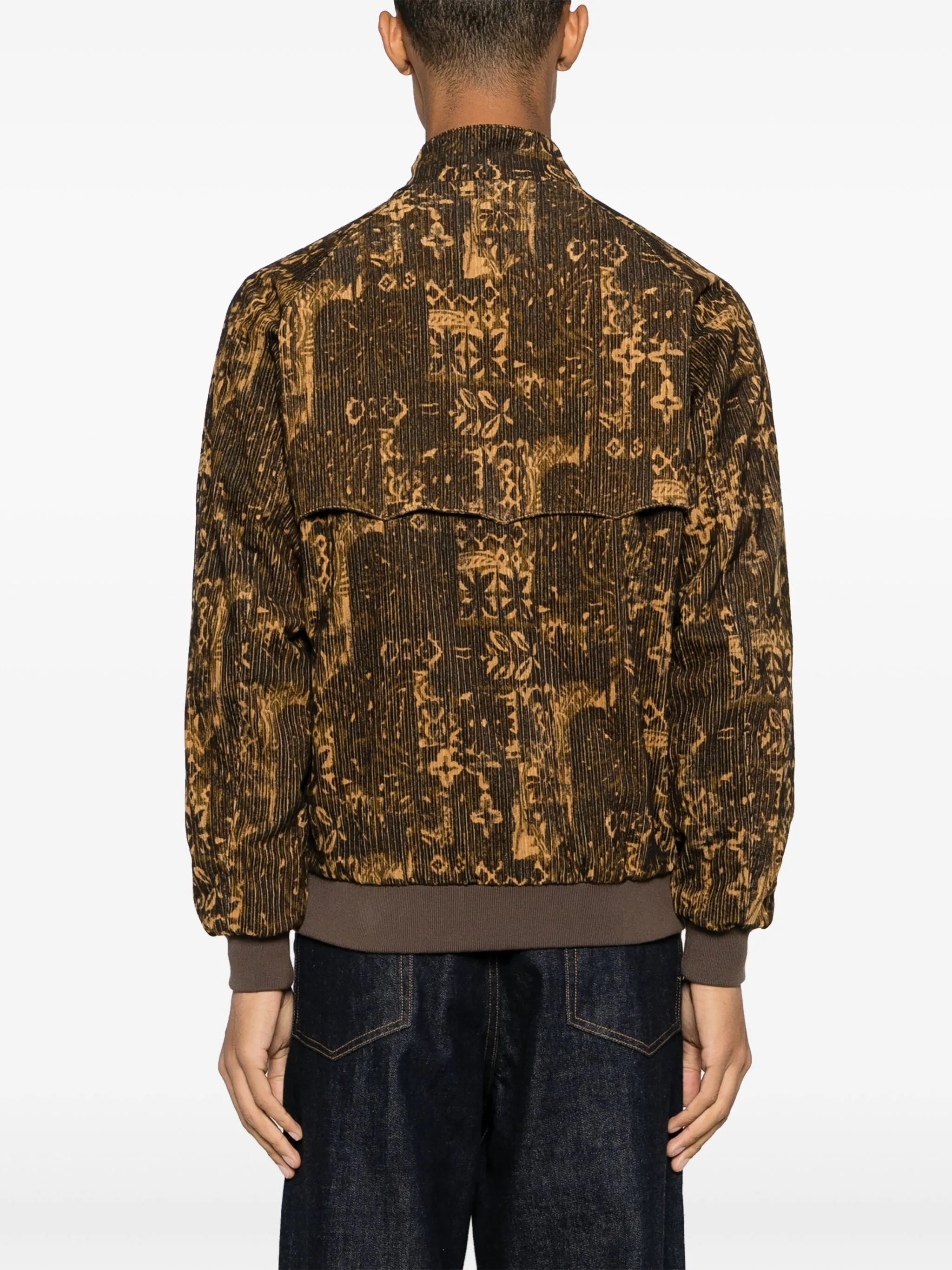 graphic-print corduroy jacket