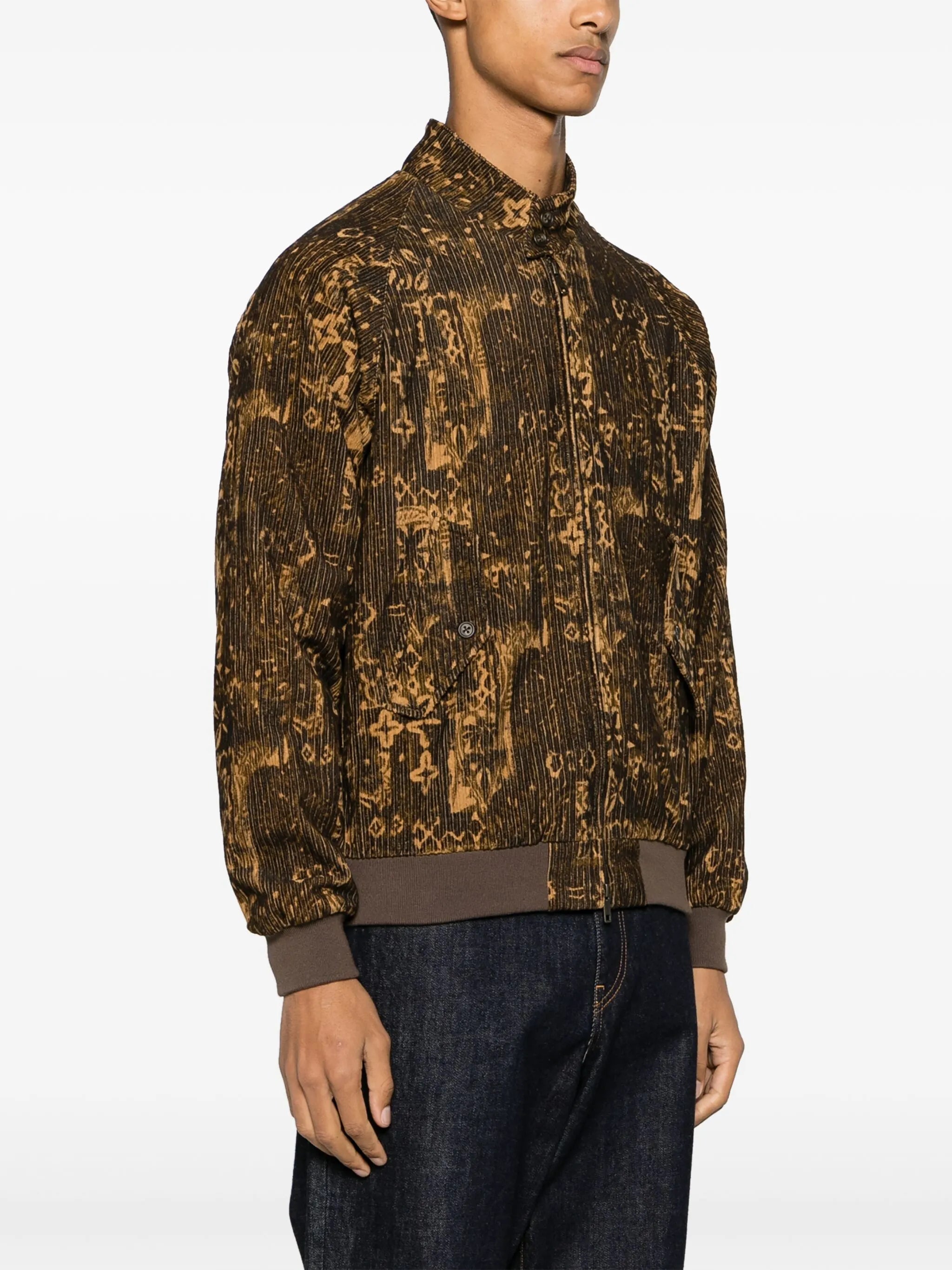 graphic-print corduroy jacket