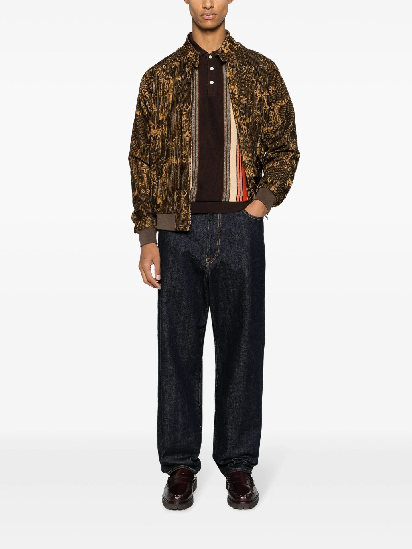 graphic-print corduroy jacket