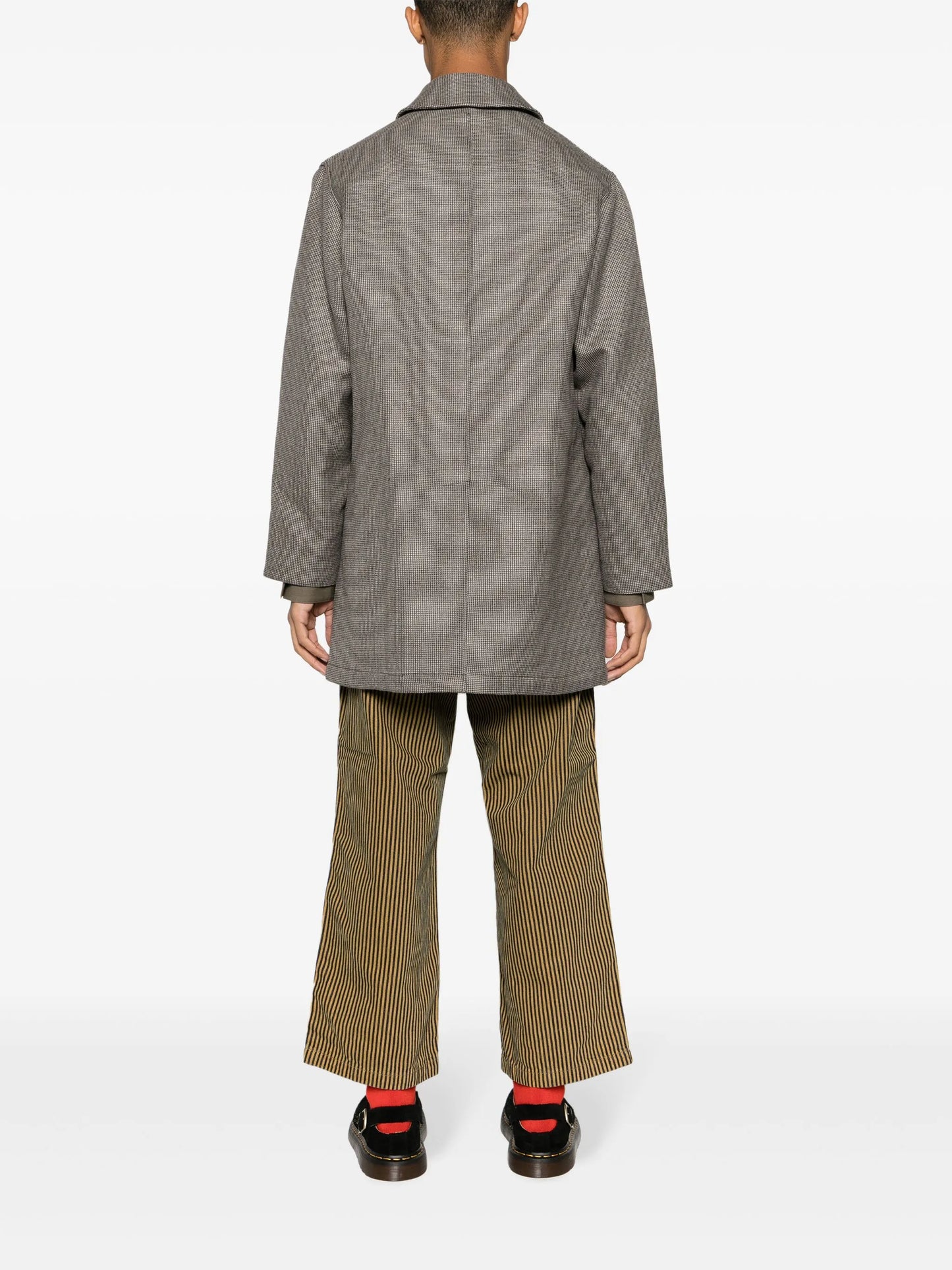 check-pattern button-down coat