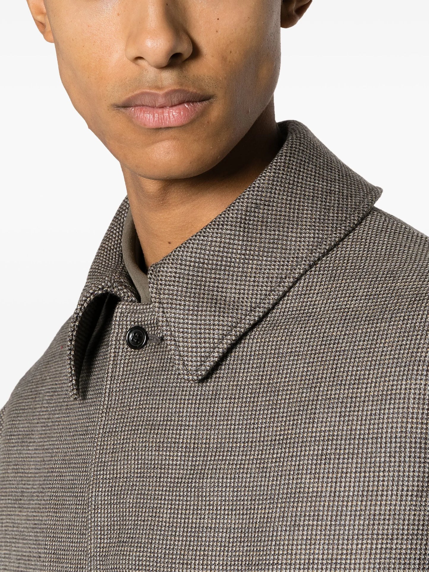 check-pattern button-down coat