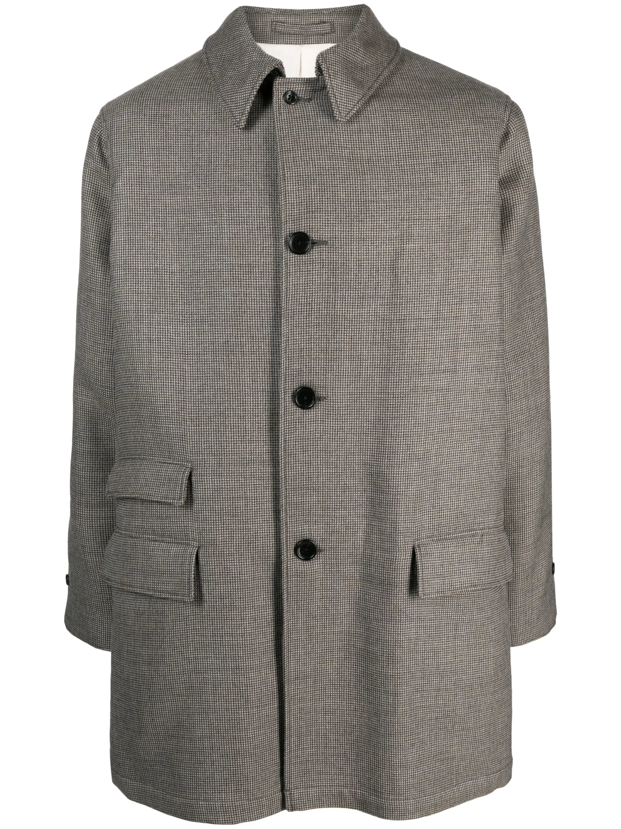 check-pattern button-down coat