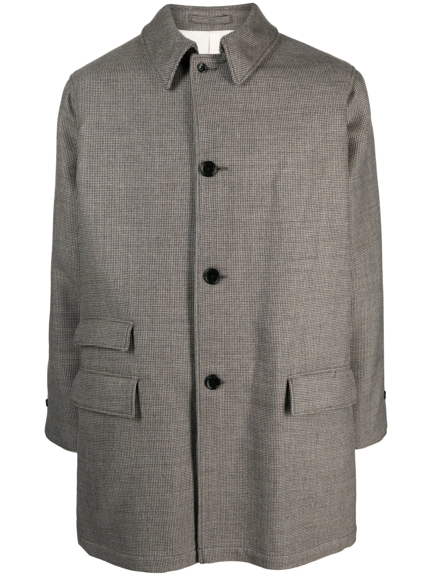 check-pattern button-down coat