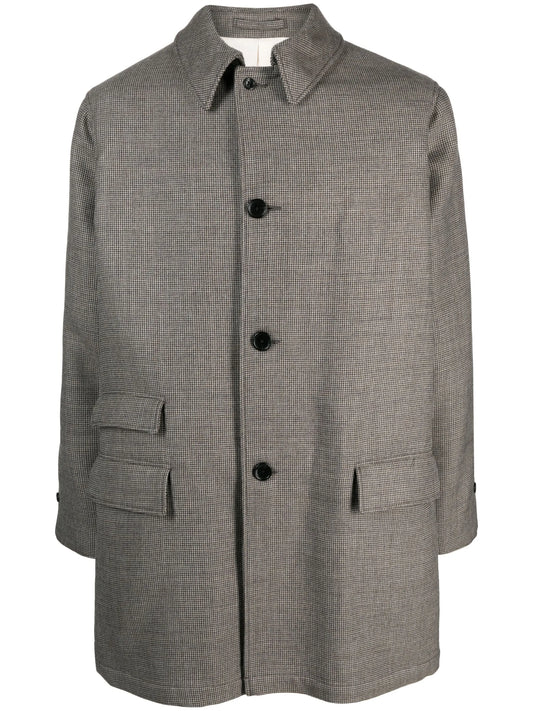 check-pattern button-down coat