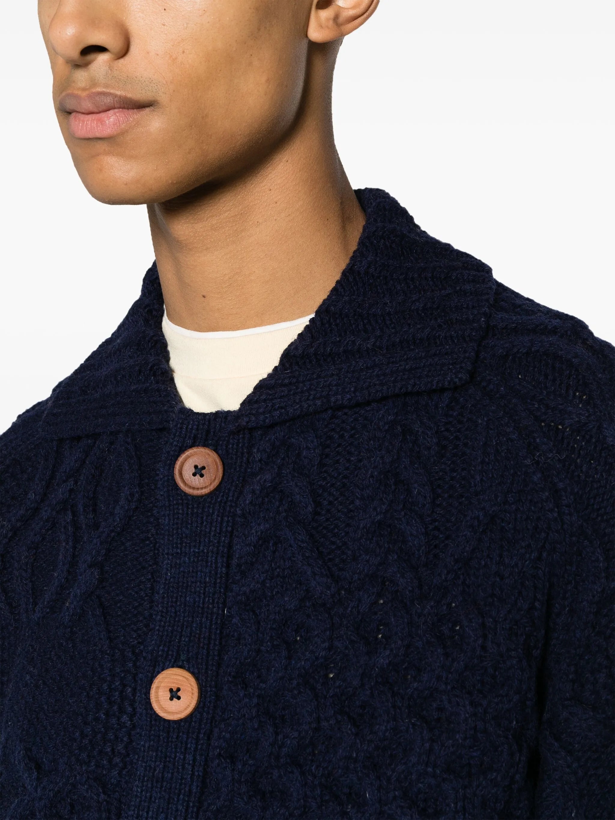 Alan patchwork-knit wool cardigan