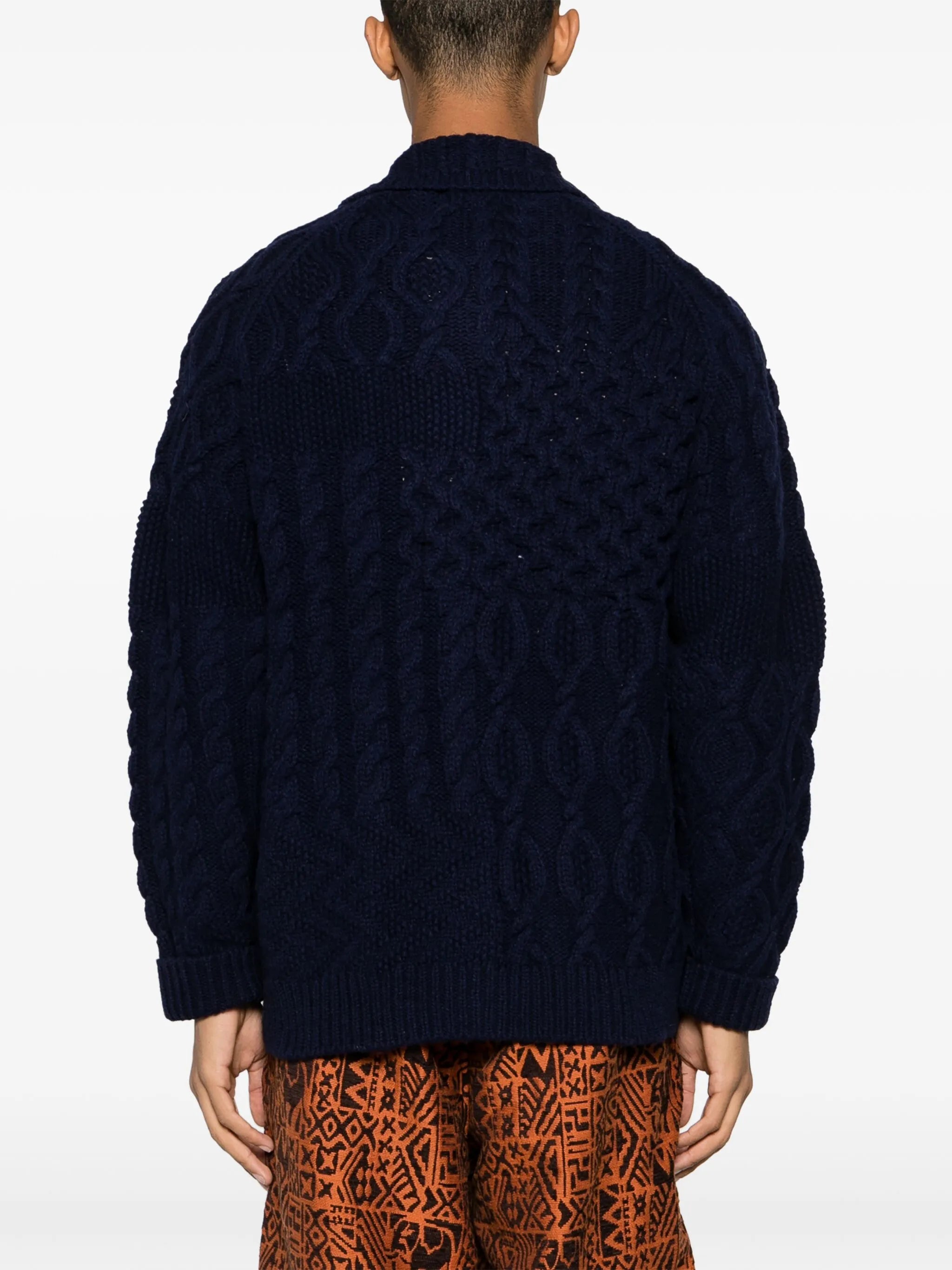 Alan patchwork-knit wool cardigan