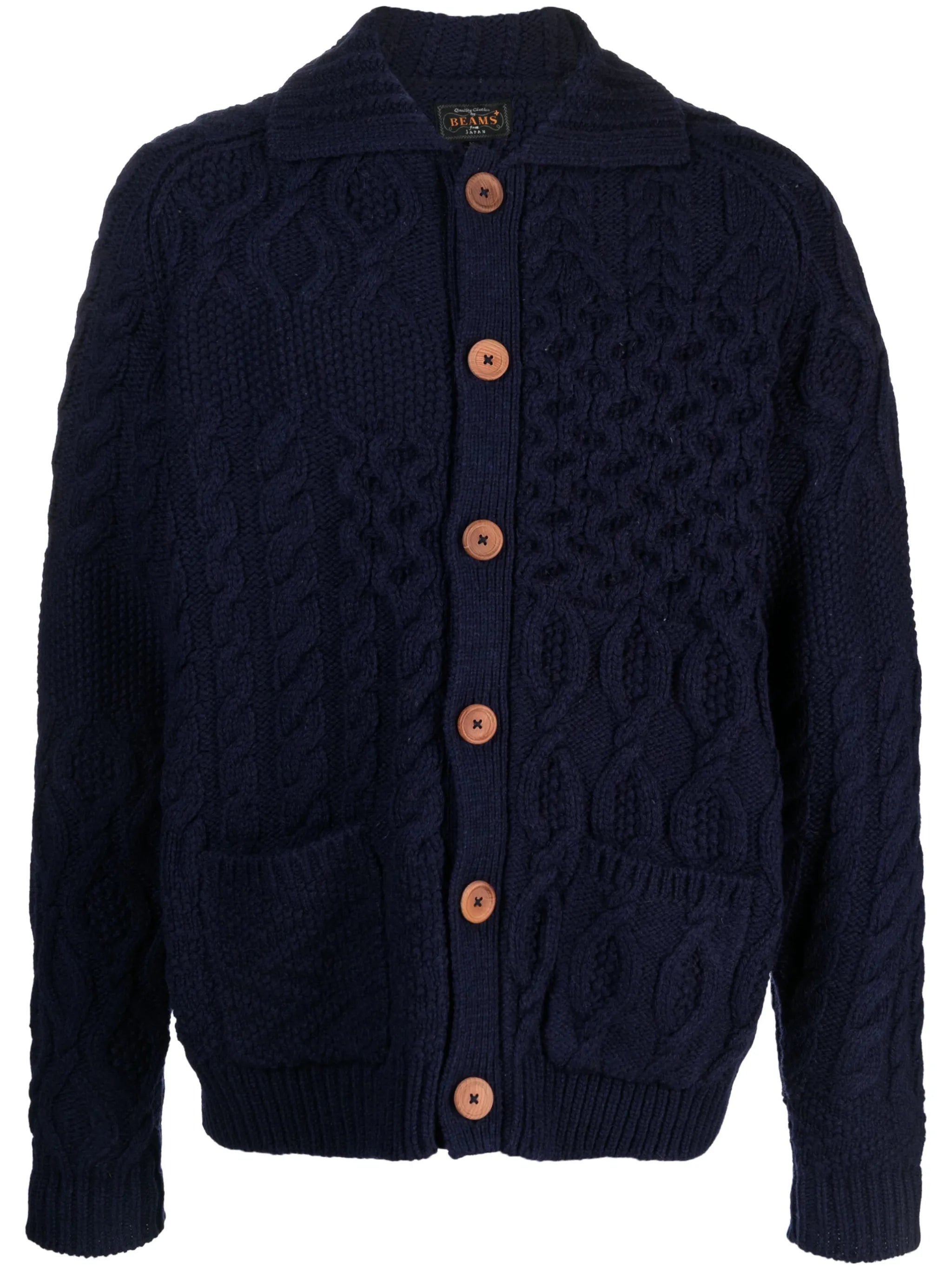 Alan patchwork-knit wool cardigan