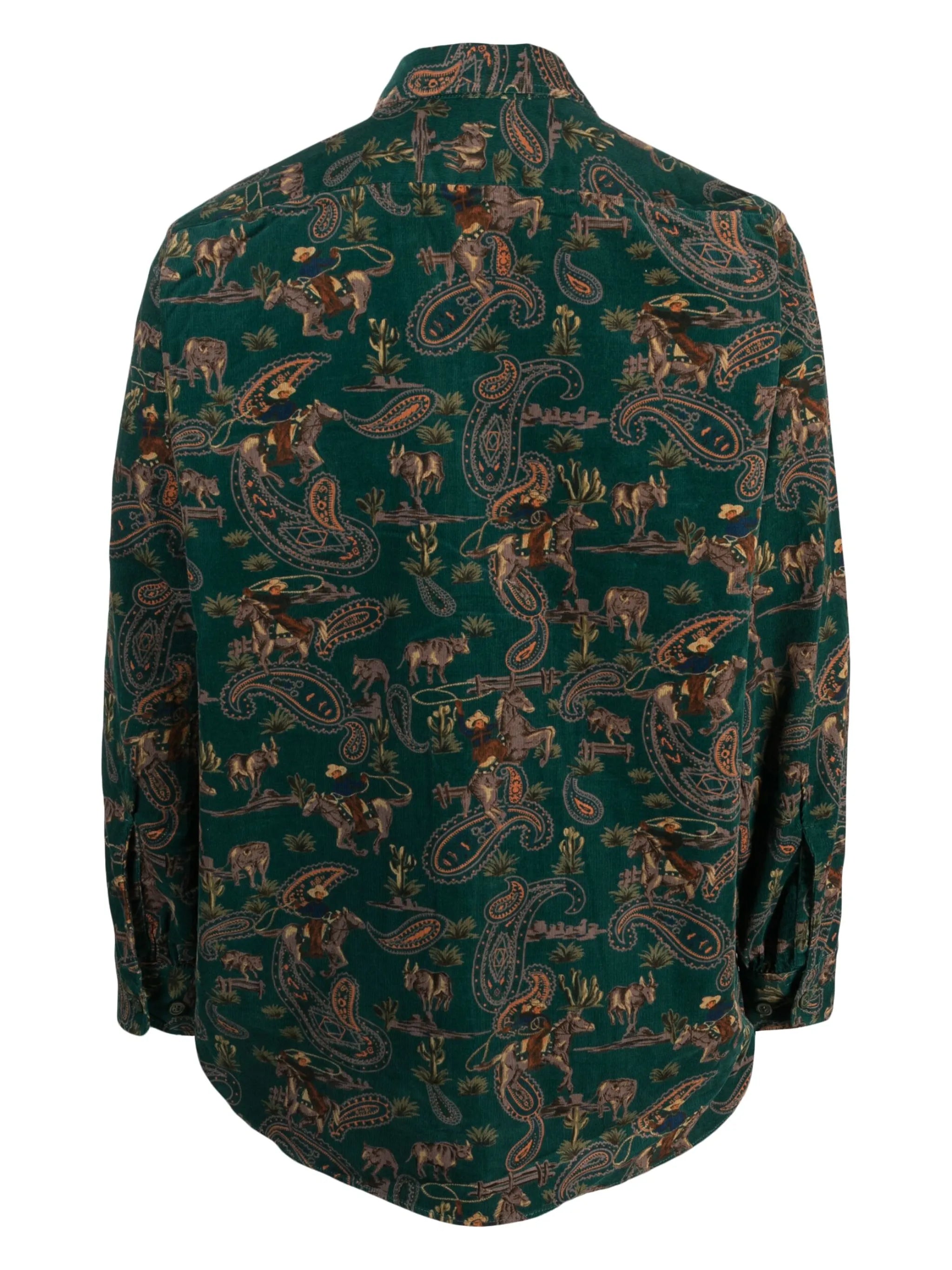 cowboy-print corduroy shirt