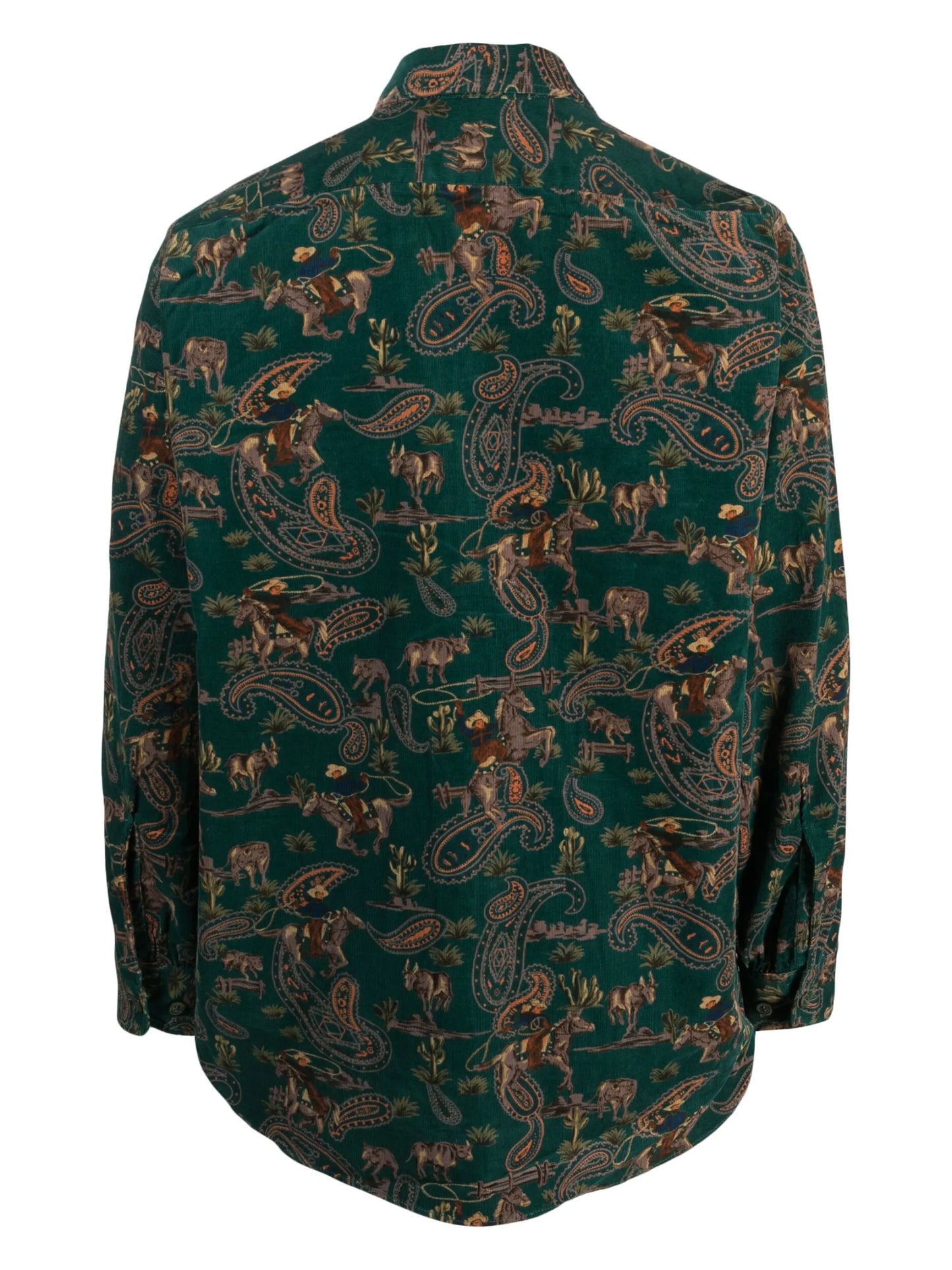 cowboy-print corduroy shirt
