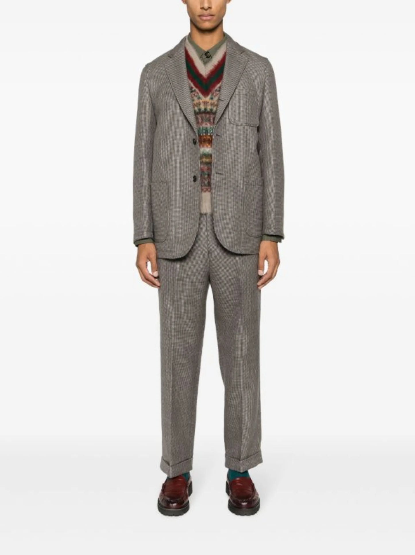 3B Comfort check-pattern blazer