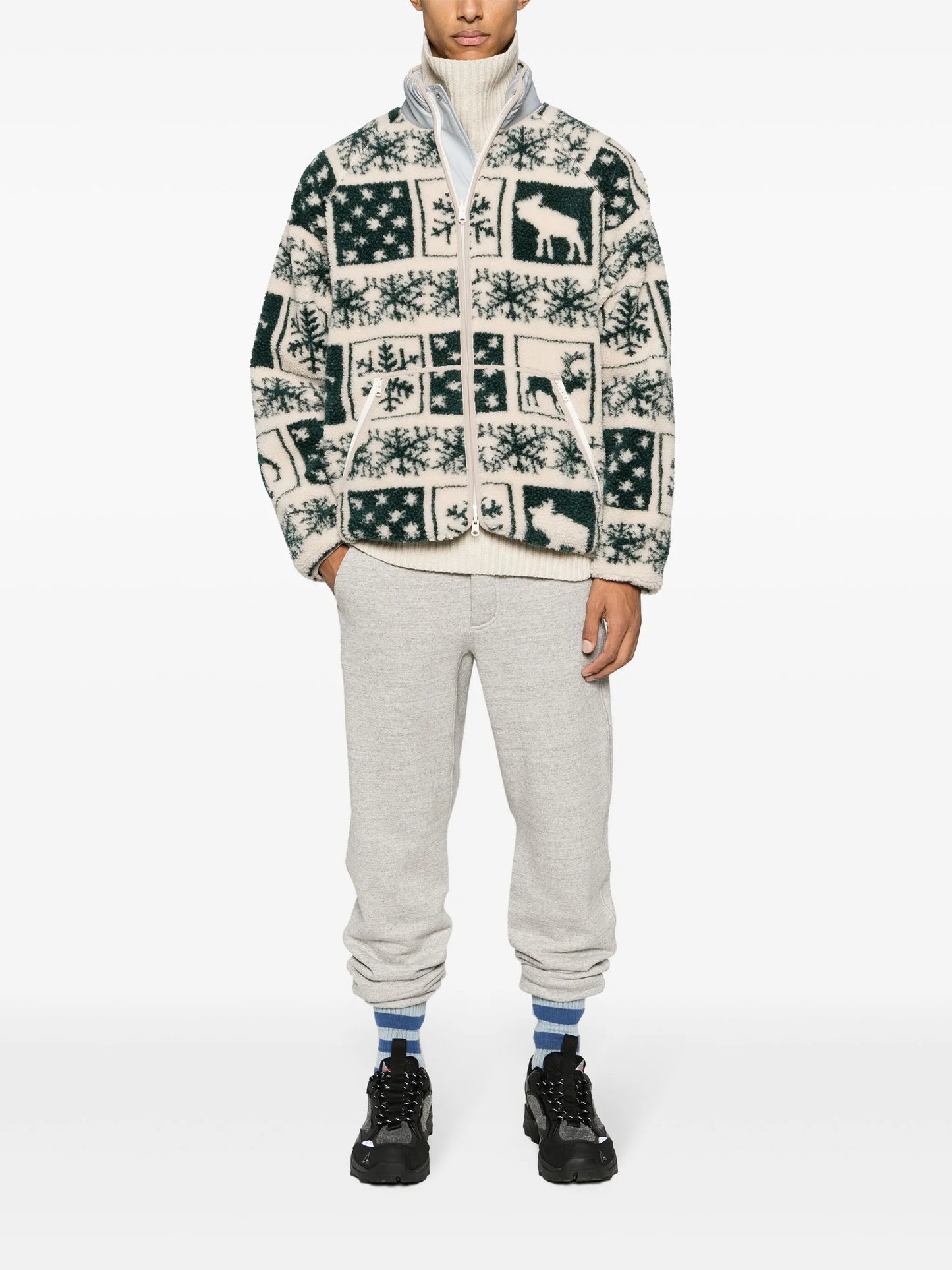 Boa jacquard reversible jacket