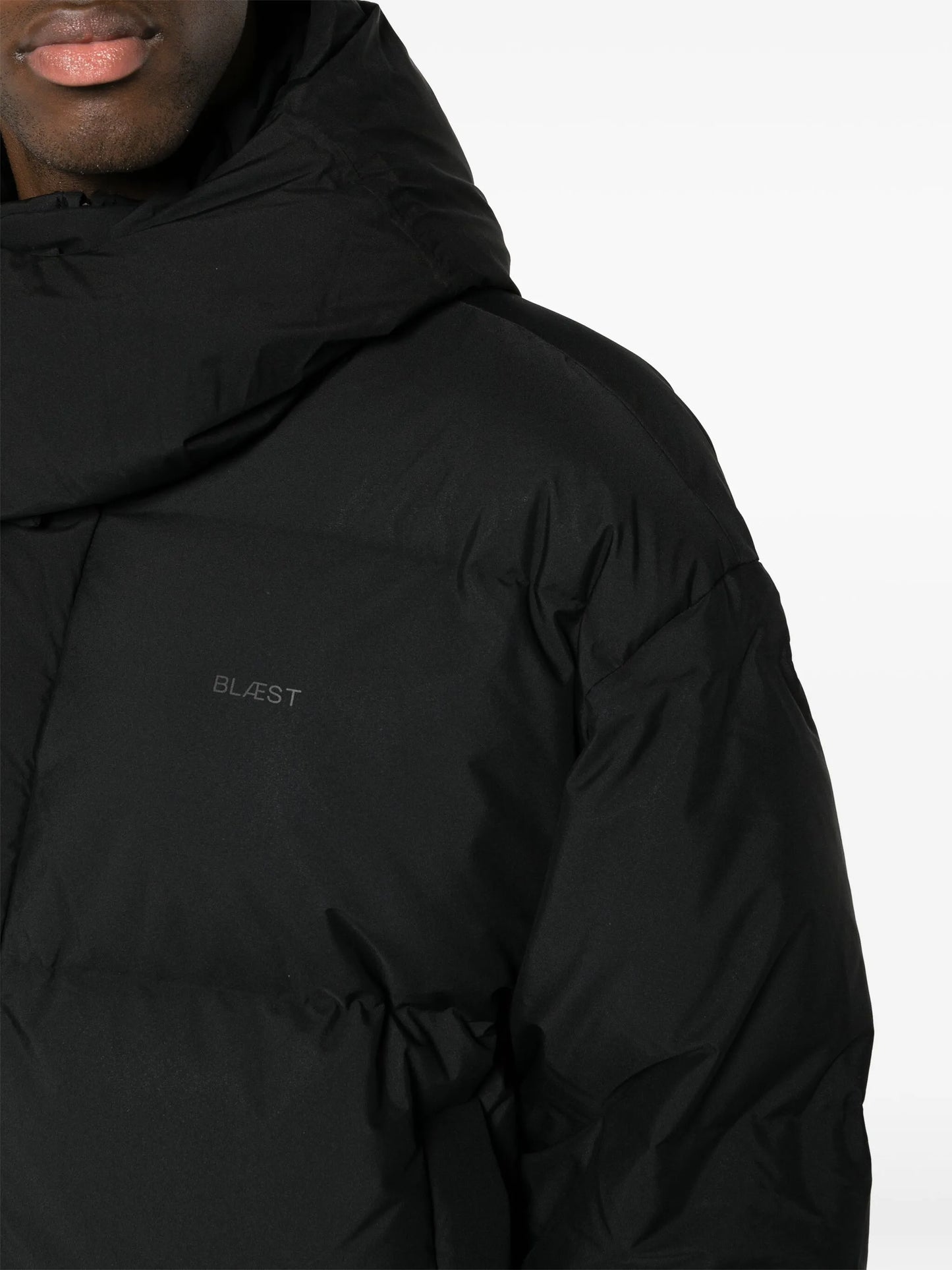 Isane logo-print padded jacket