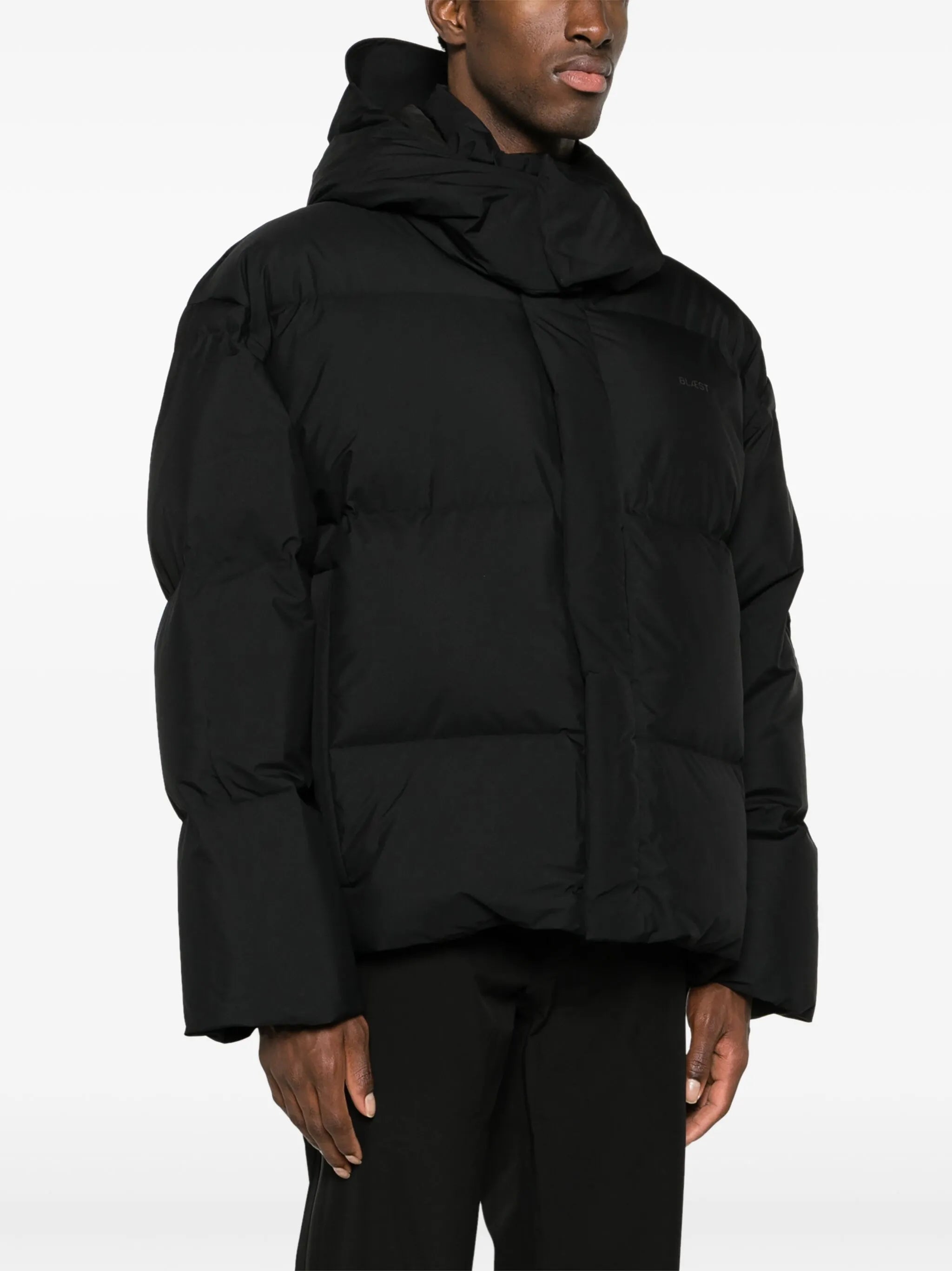 Isane logo-print padded jacket