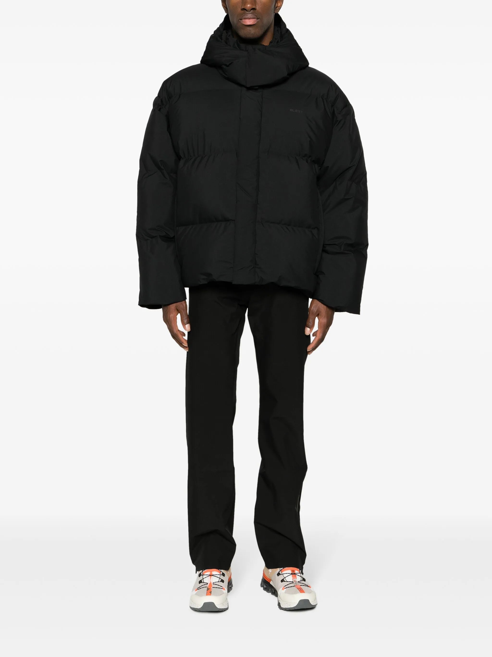 Isane logo-print padded jacket