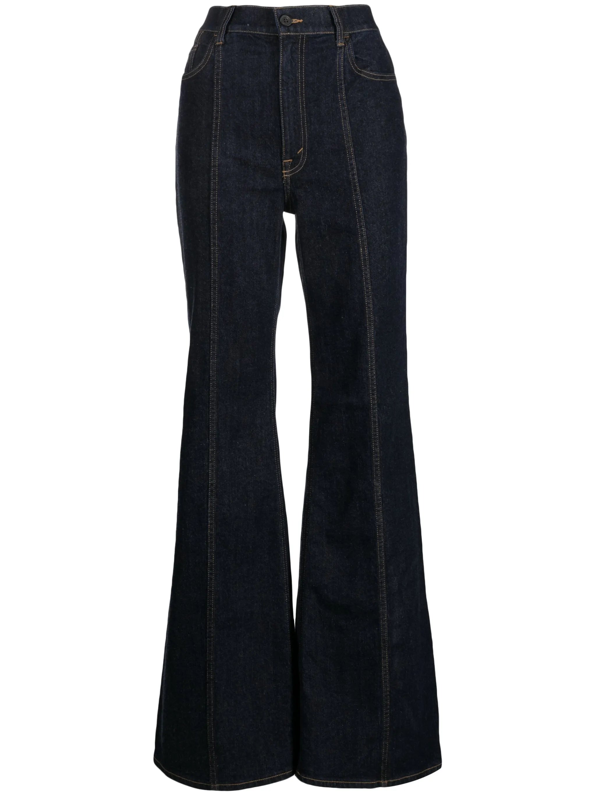 seam-detailed flared jeans