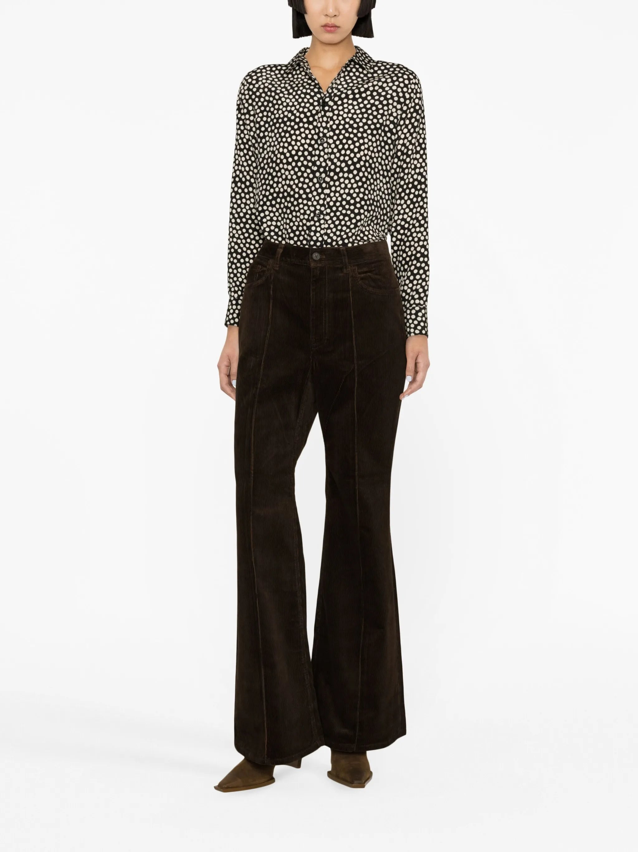 corduroy flared trousers