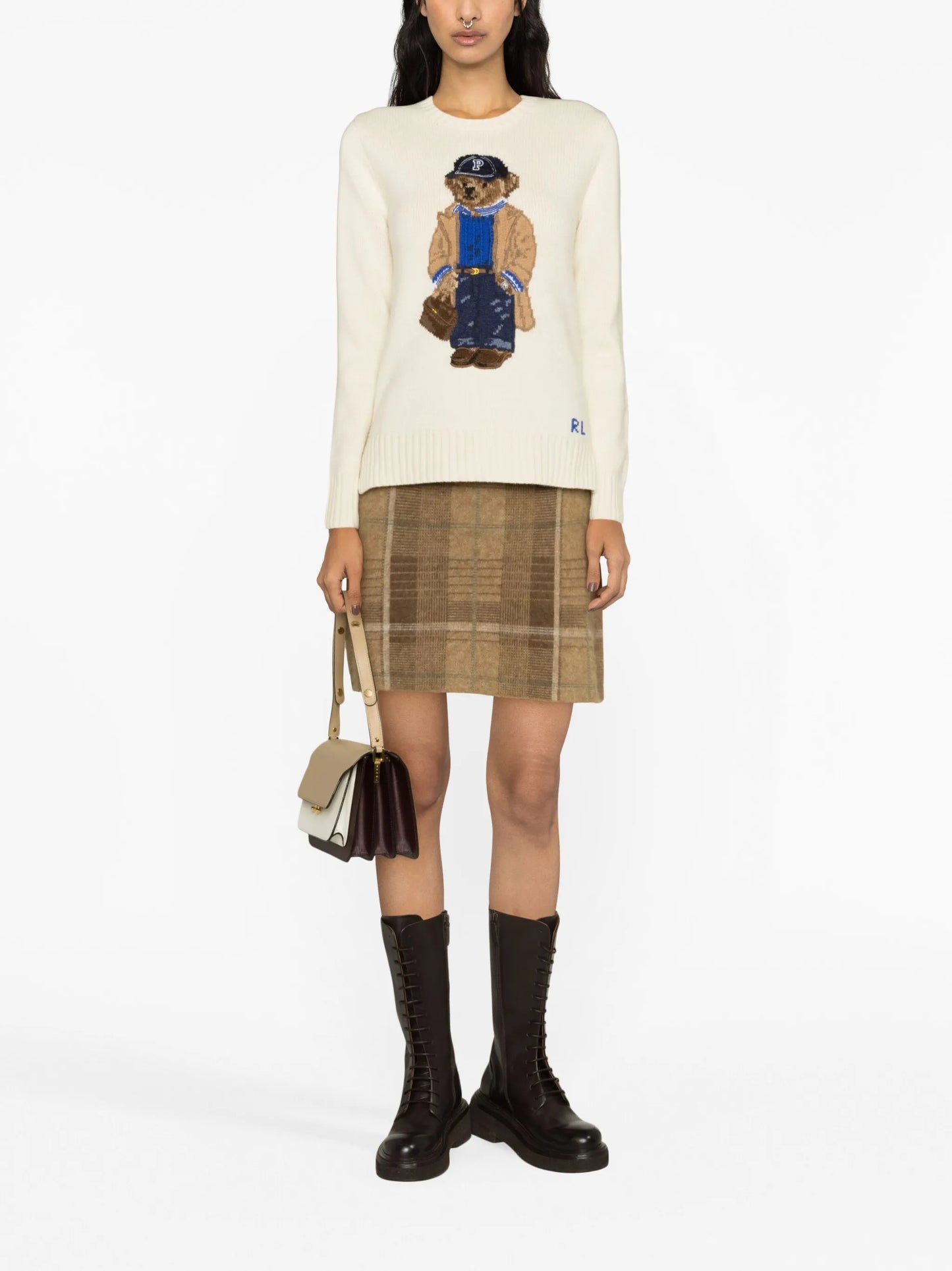 Polo Bear intarsia-knit jumper