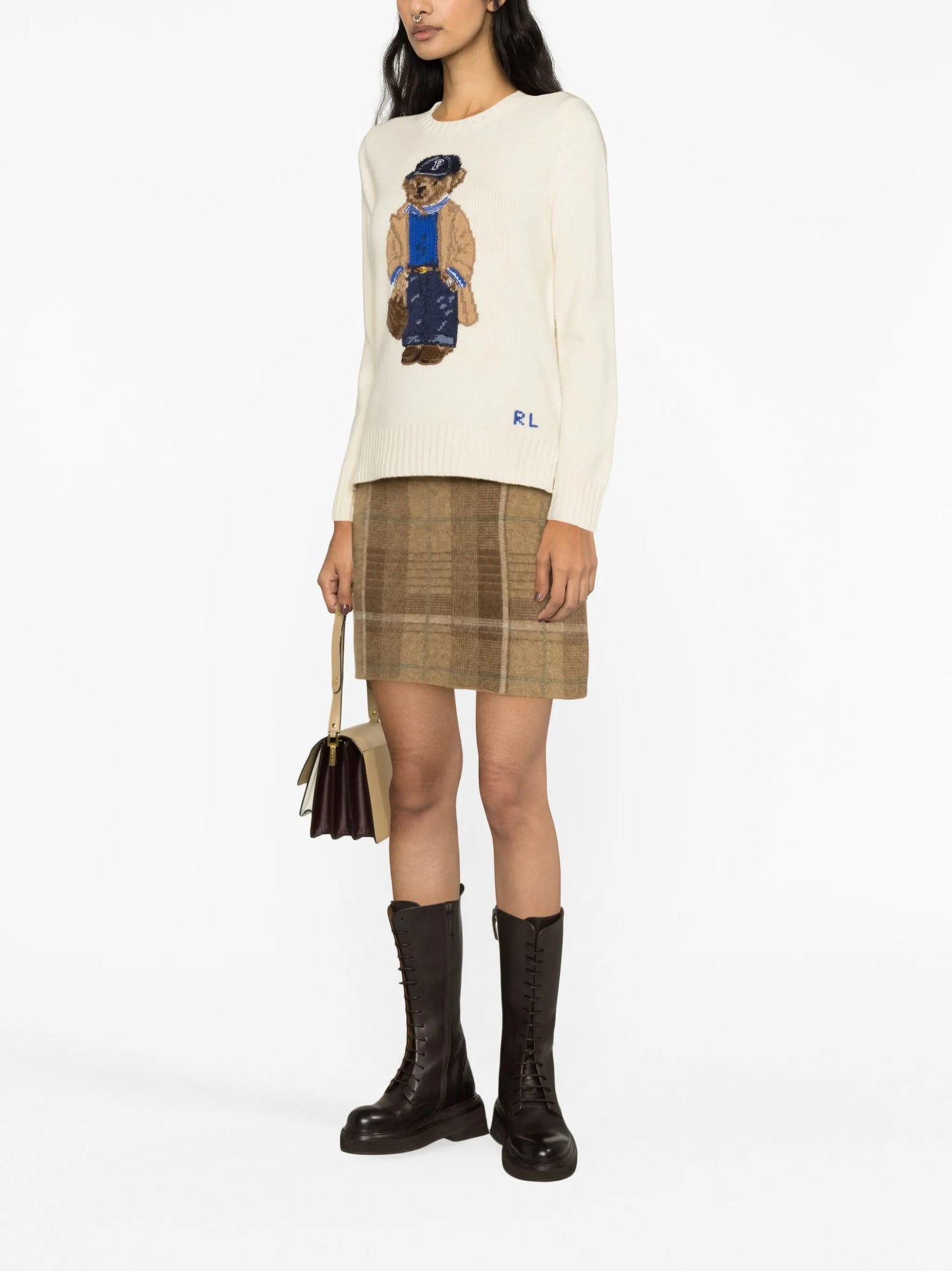 Polo Bear intarsia-knit jumper