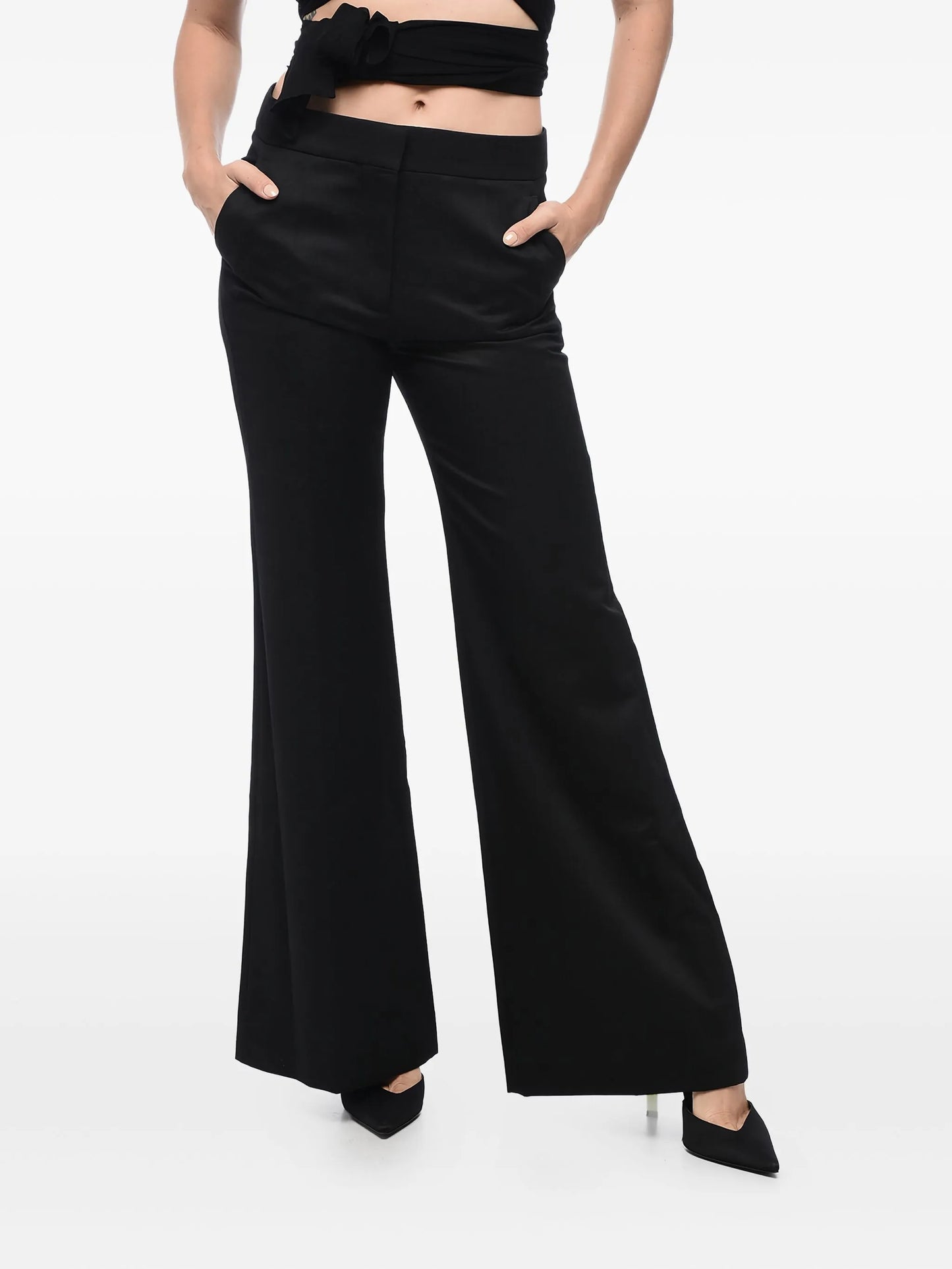 flared wool-mohair trousers