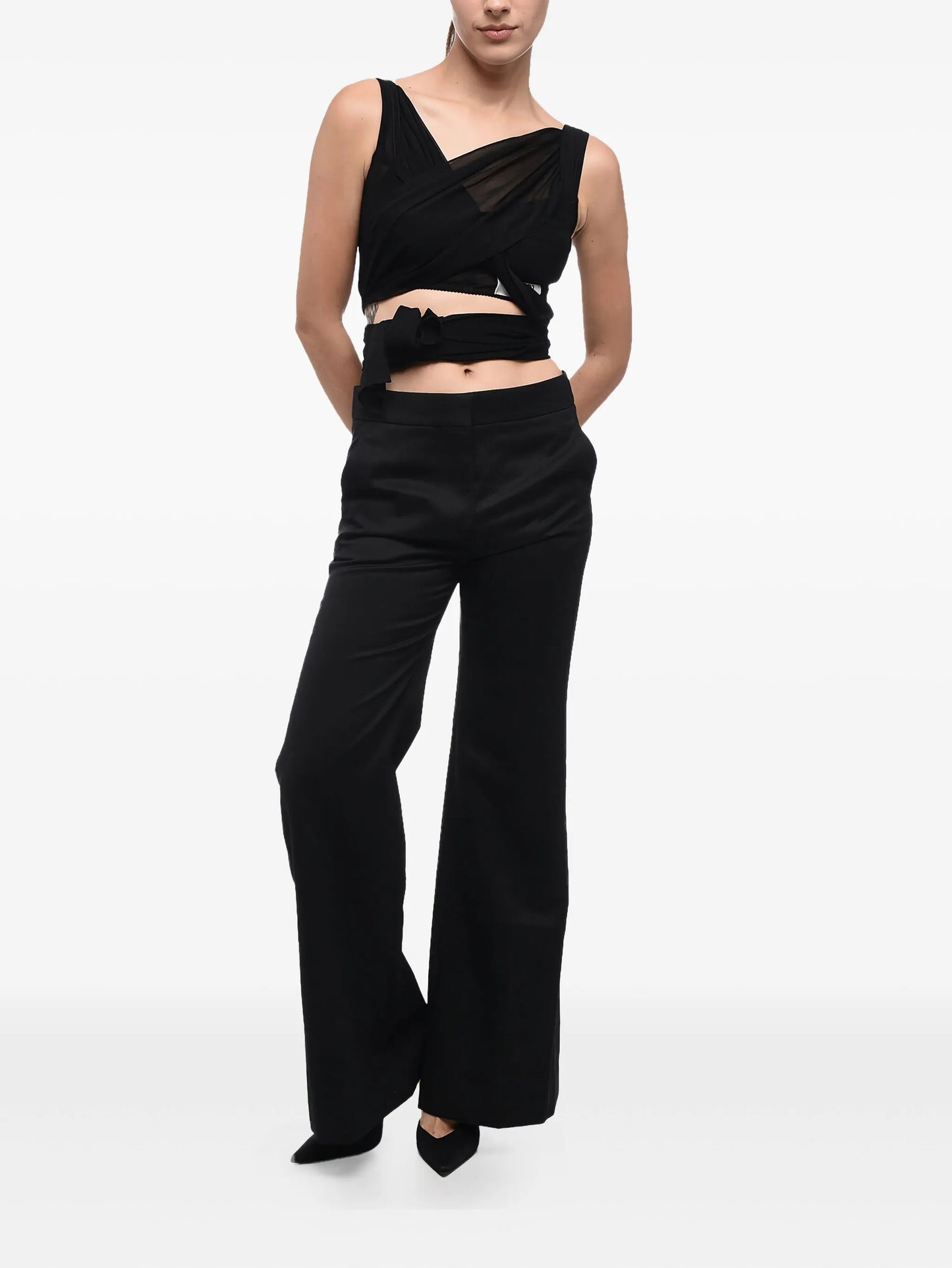 flared wool-mohair trousers