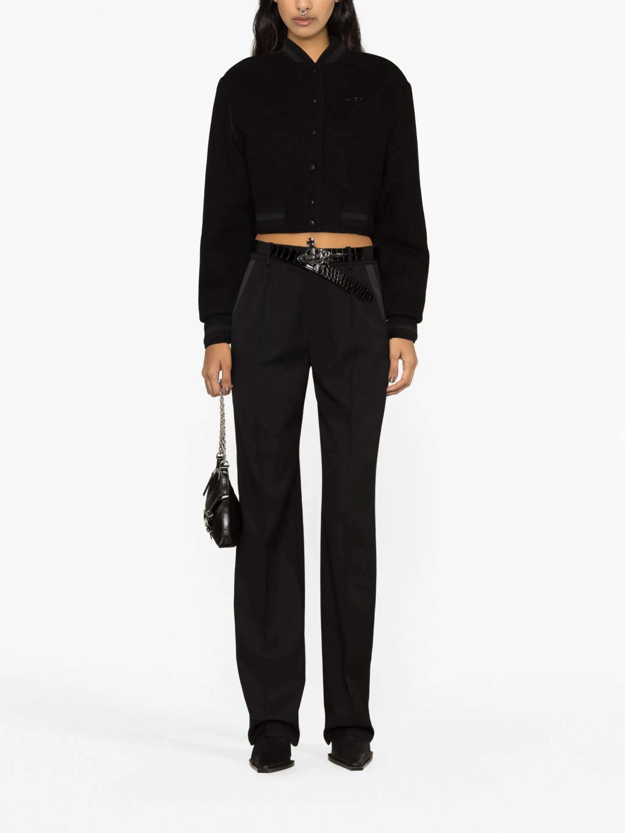 cropped wool bomber jacket