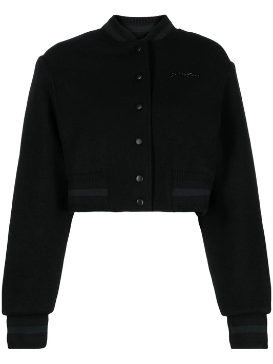 cropped wool bomber jacket