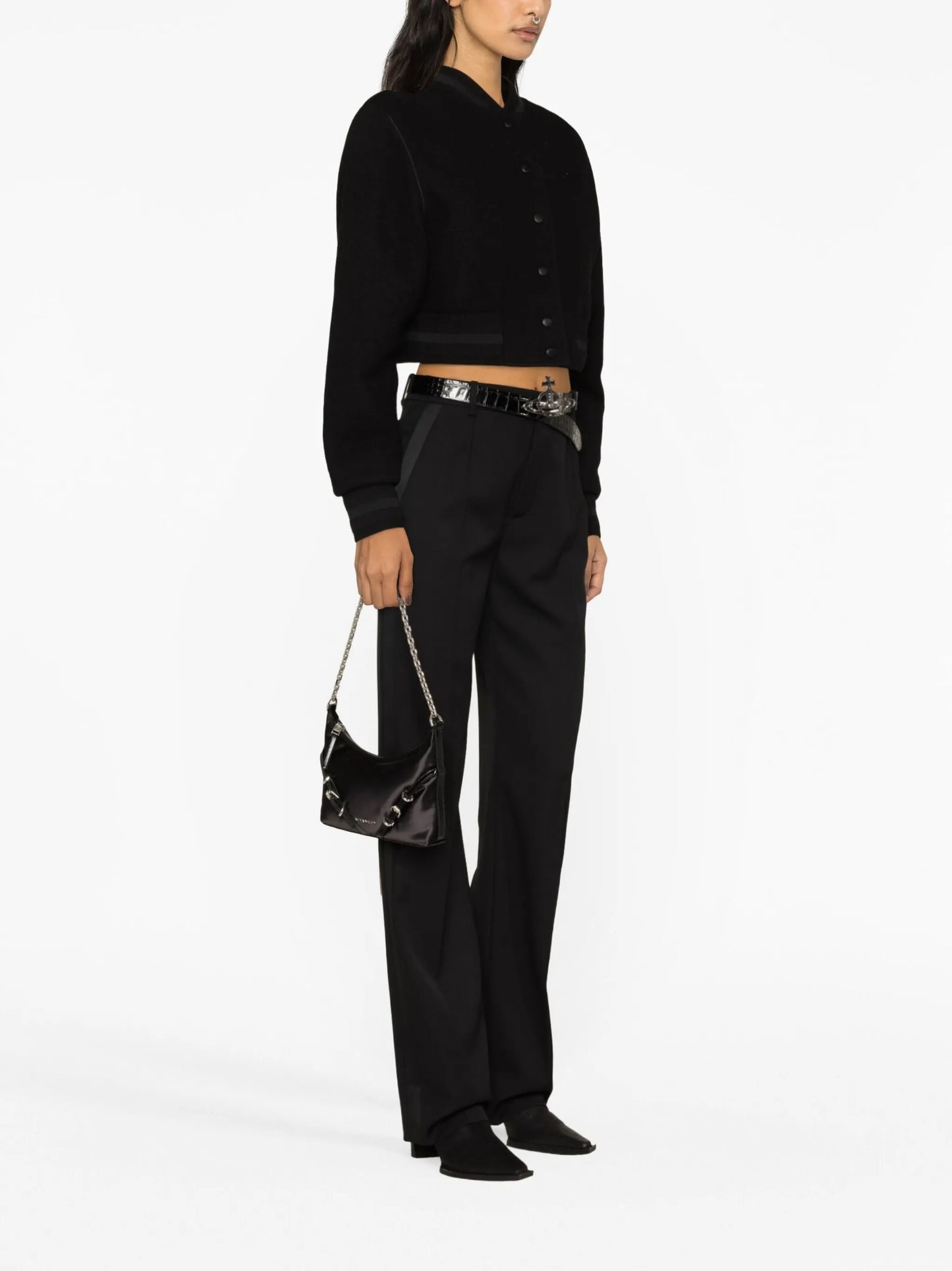 cropped wool bomber jacket