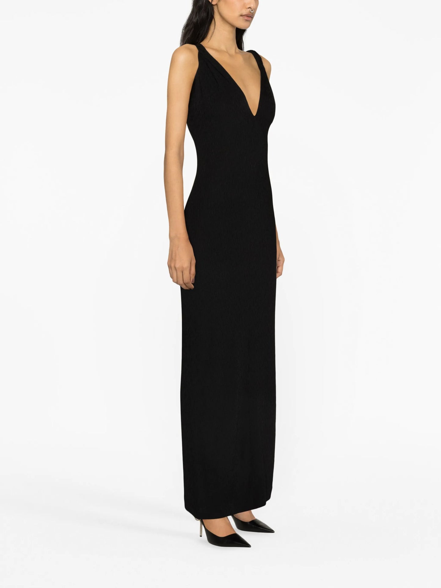 V-neck stretch-jersey dress