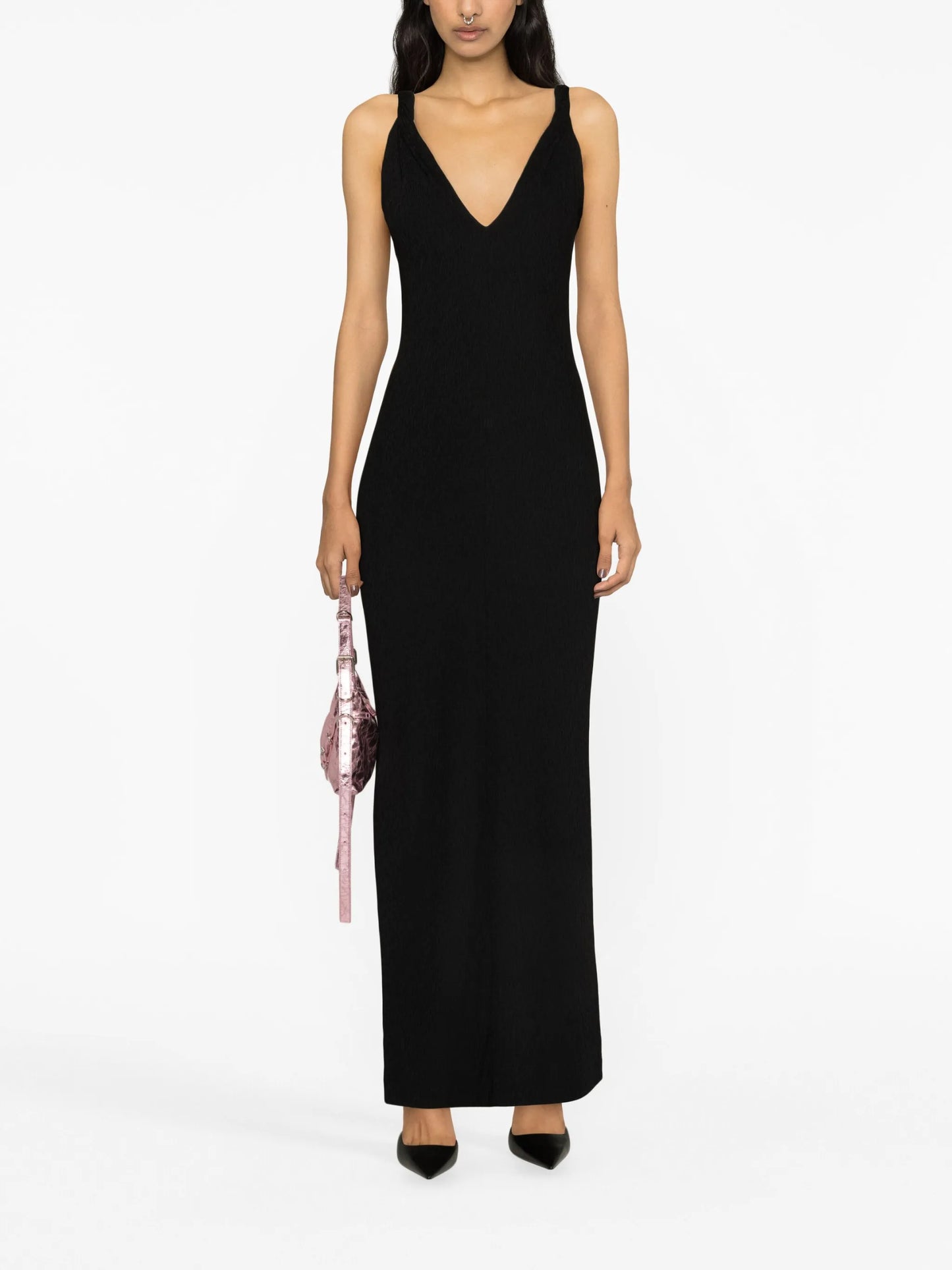 V-neck stretch-jersey dress