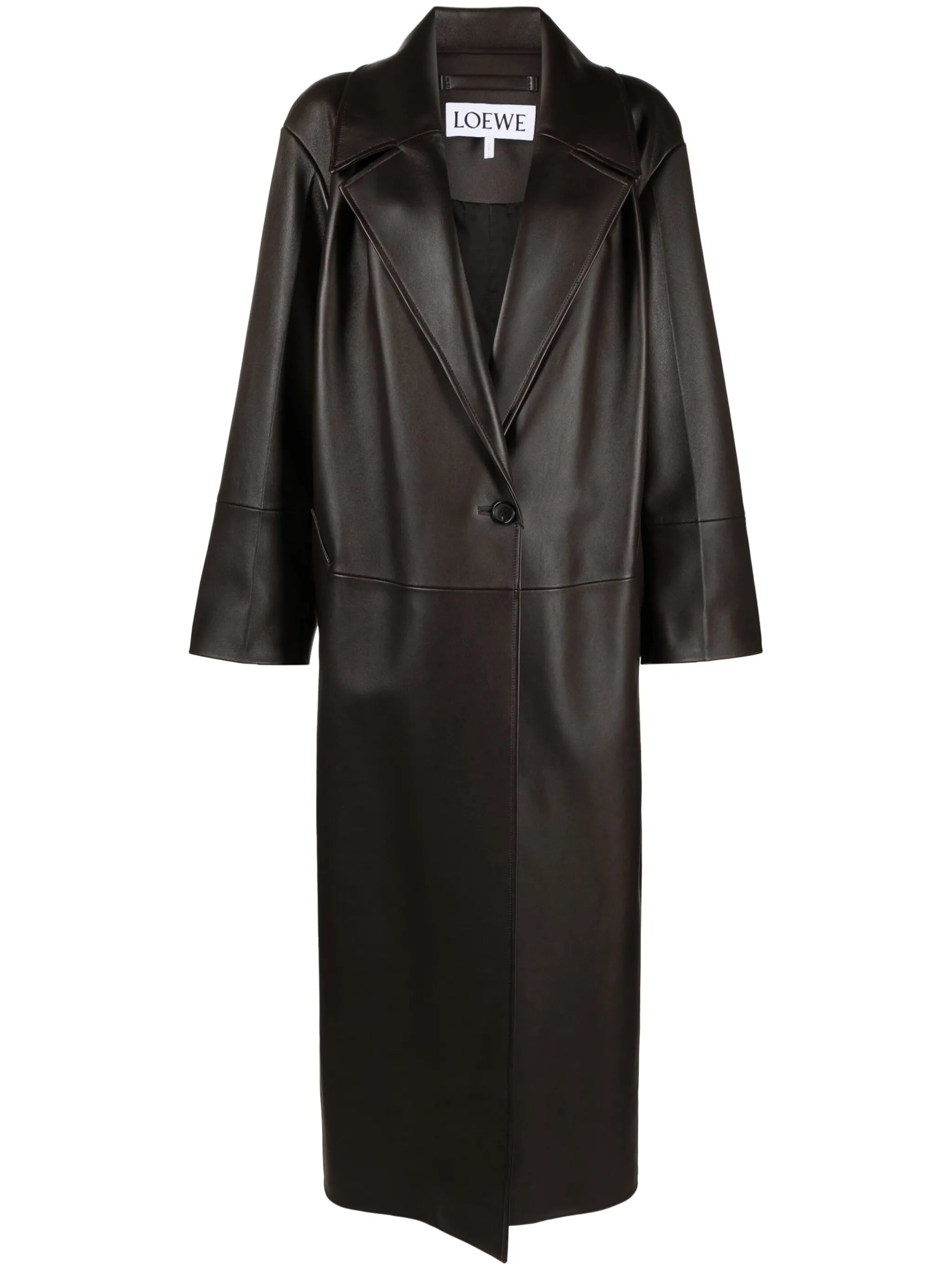 pleated leather coat