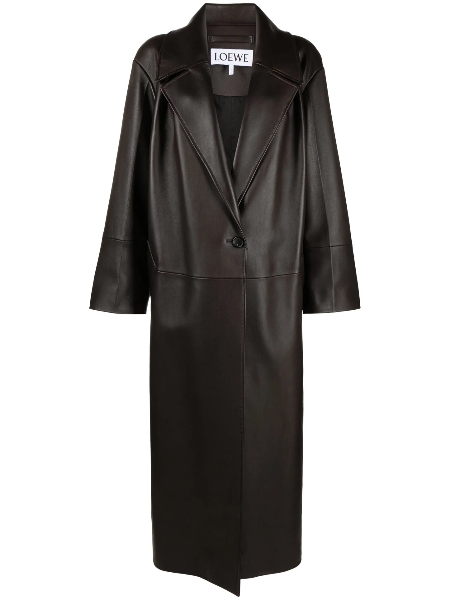 pleated leather coat