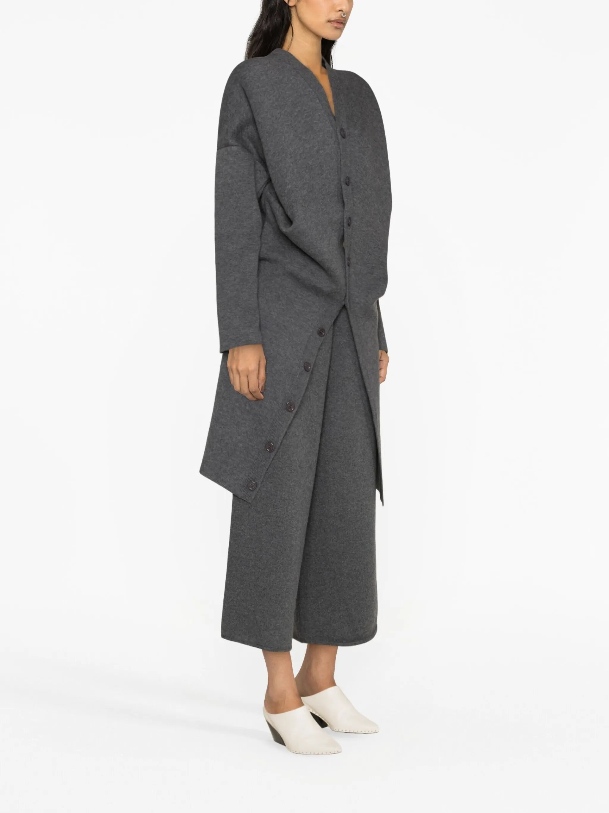 draped wool-blend coat