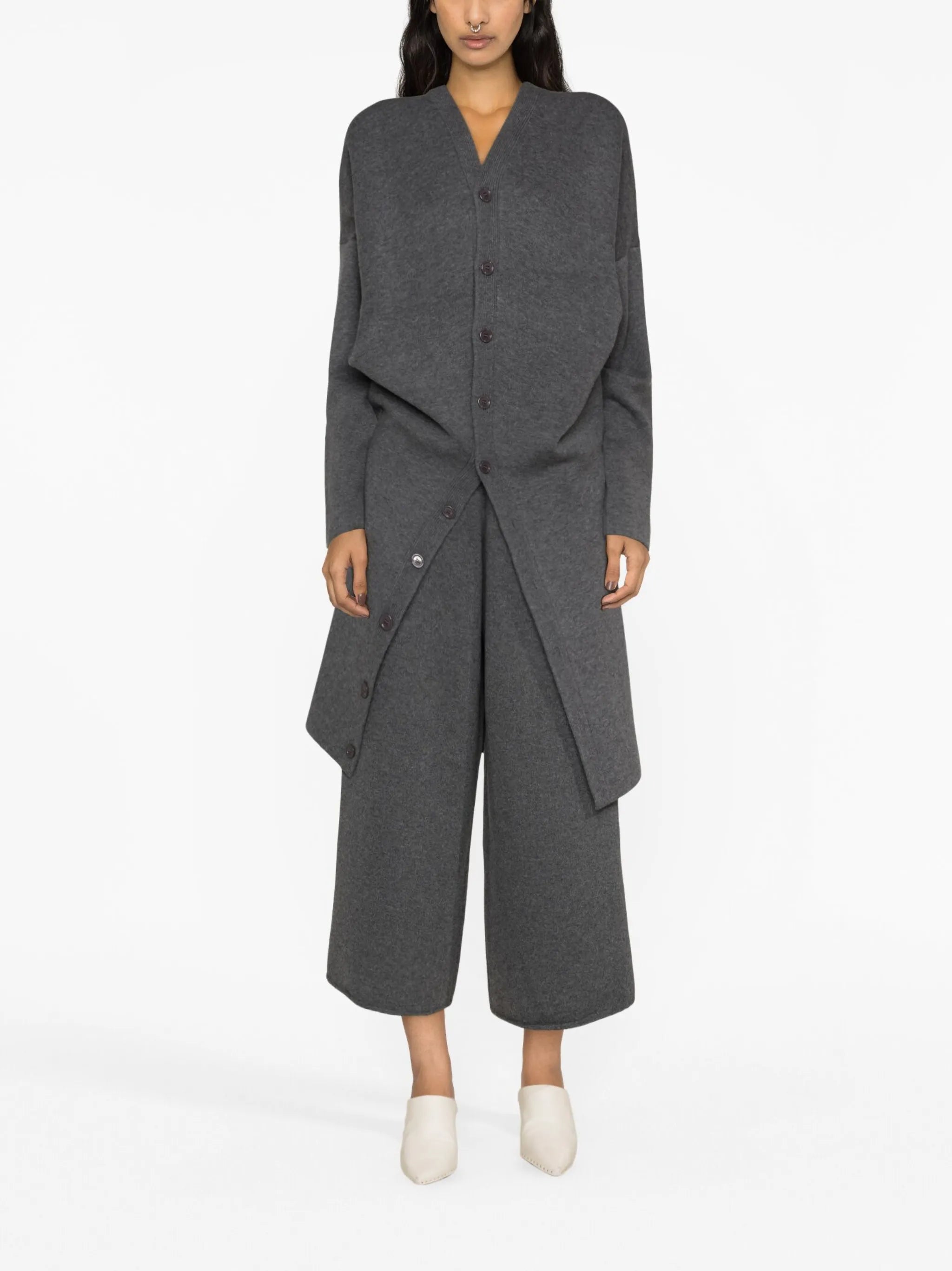 draped wool-blend coat
