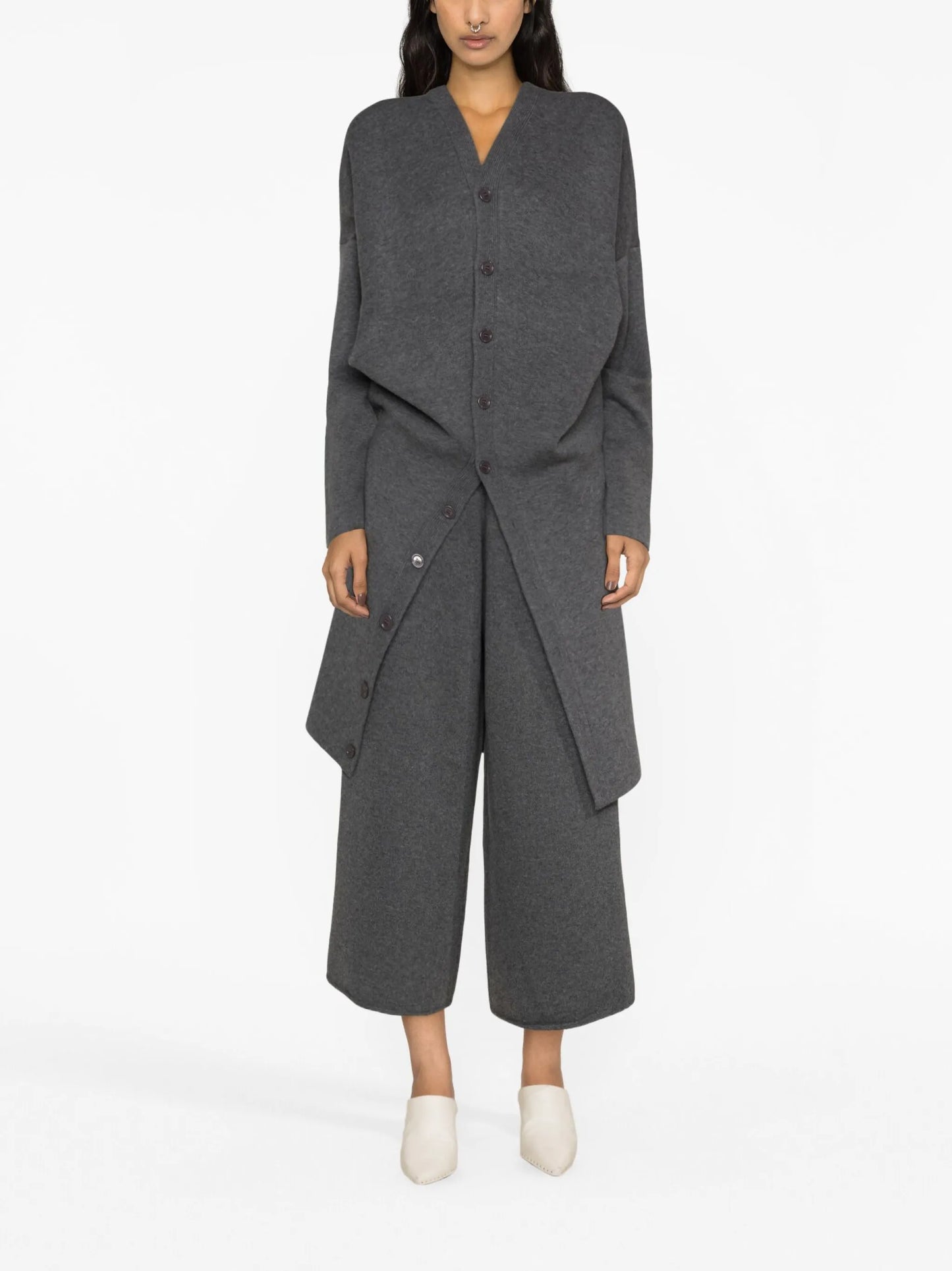draped wool-blend coat
