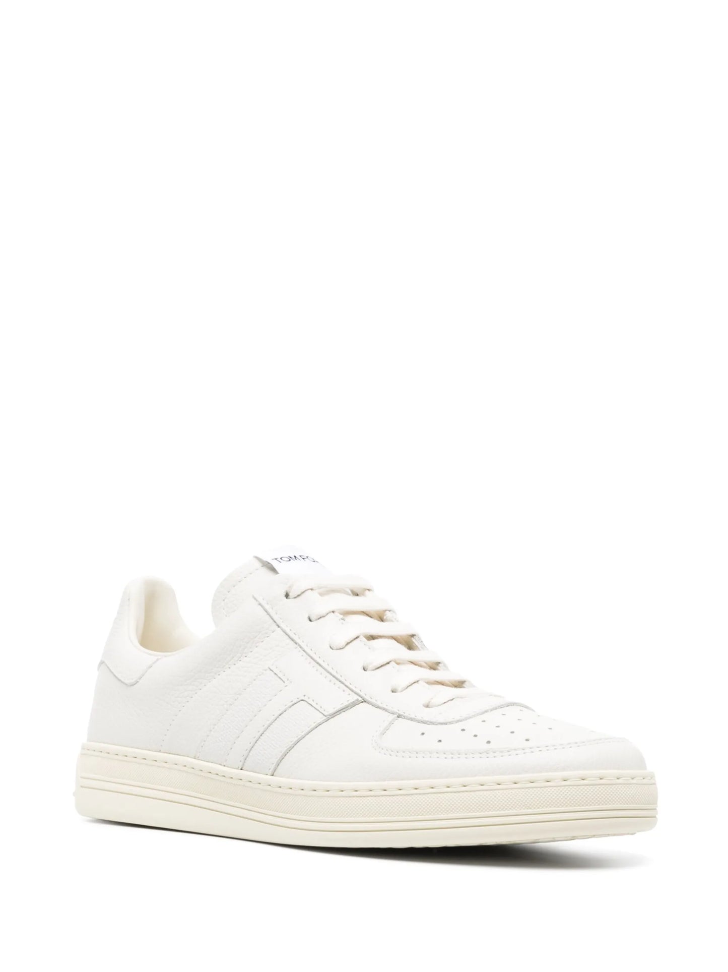 logo-patch low-top leather sneakers