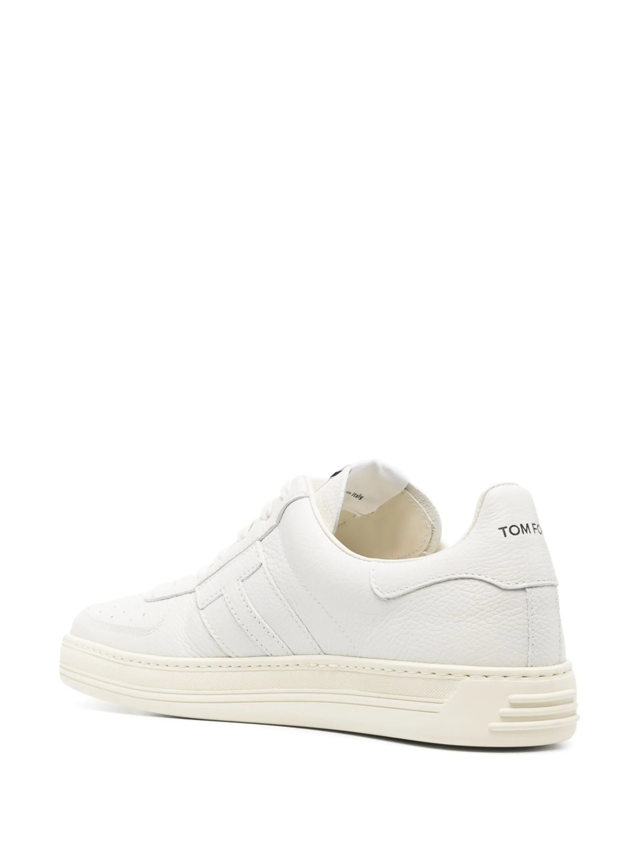 logo-patch low-top leather sneakers