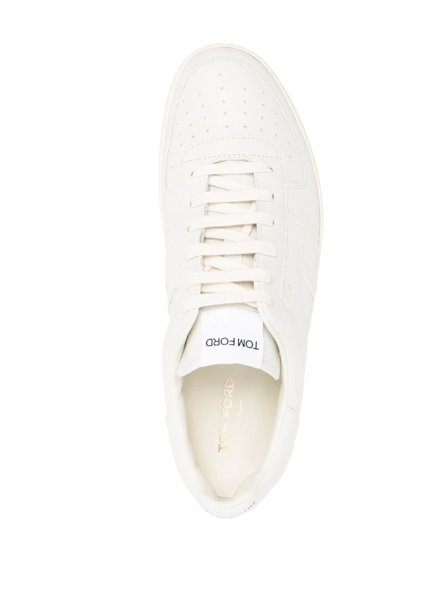 logo-patch low-top leather sneakers