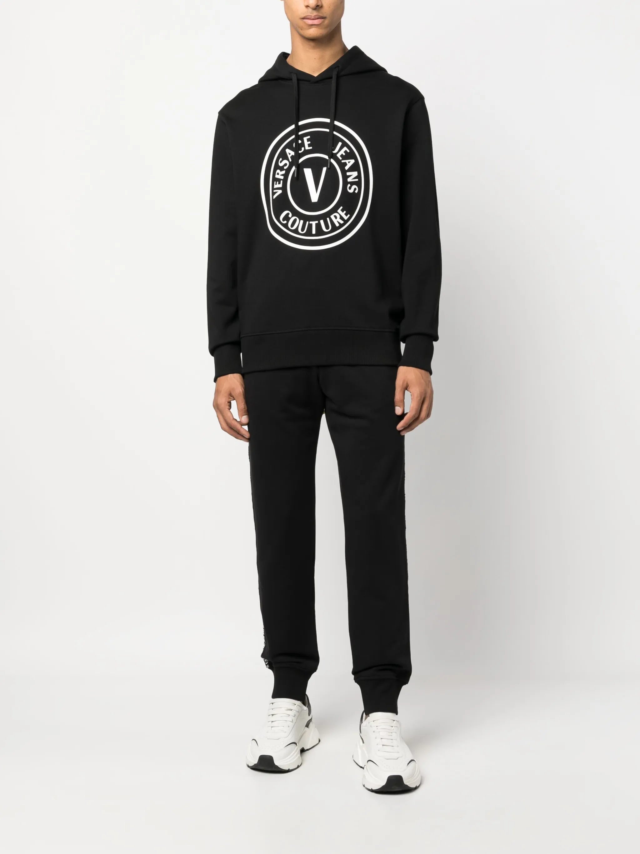 logo-print cotton hoodie