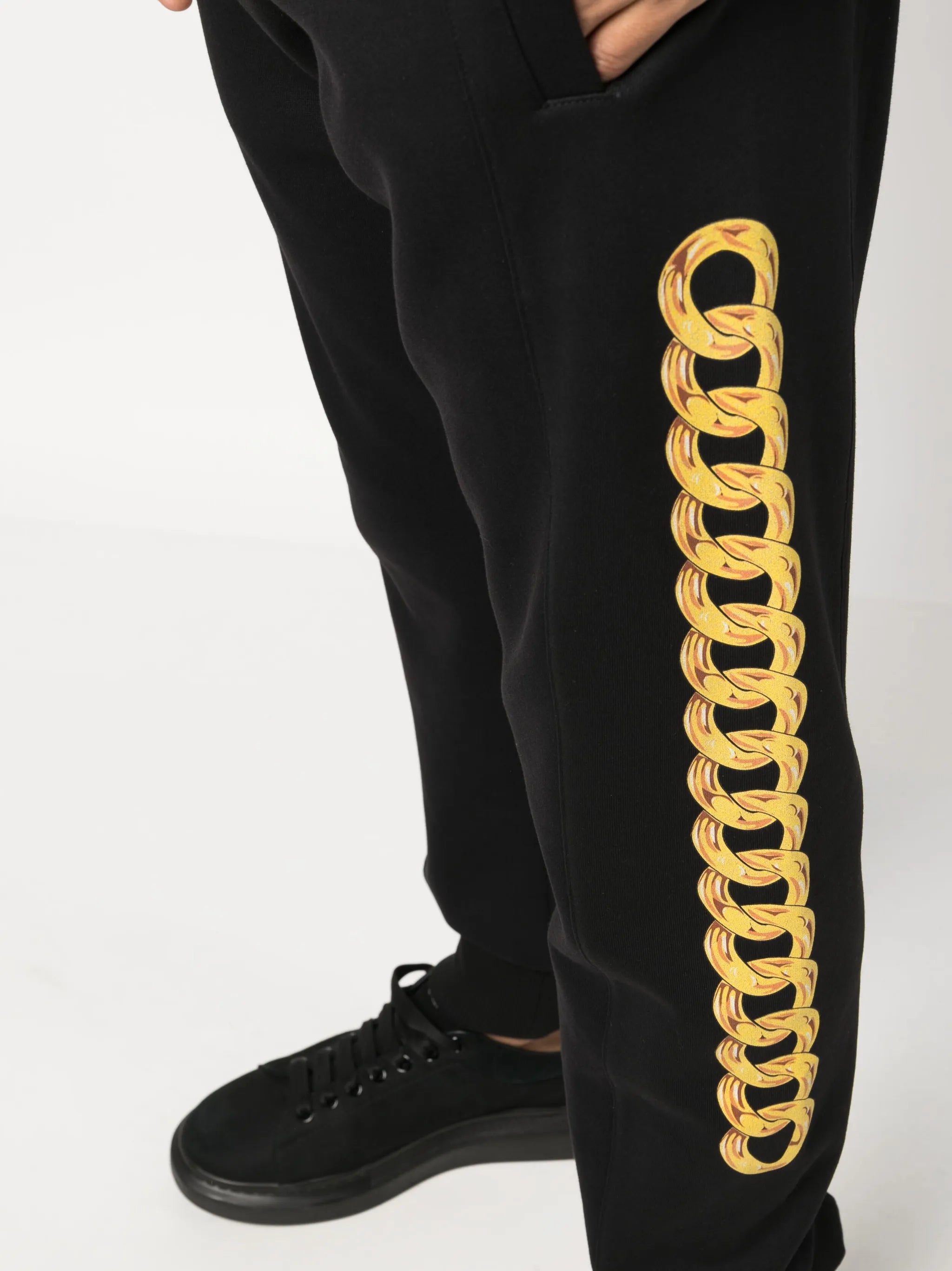 chain-print track pants