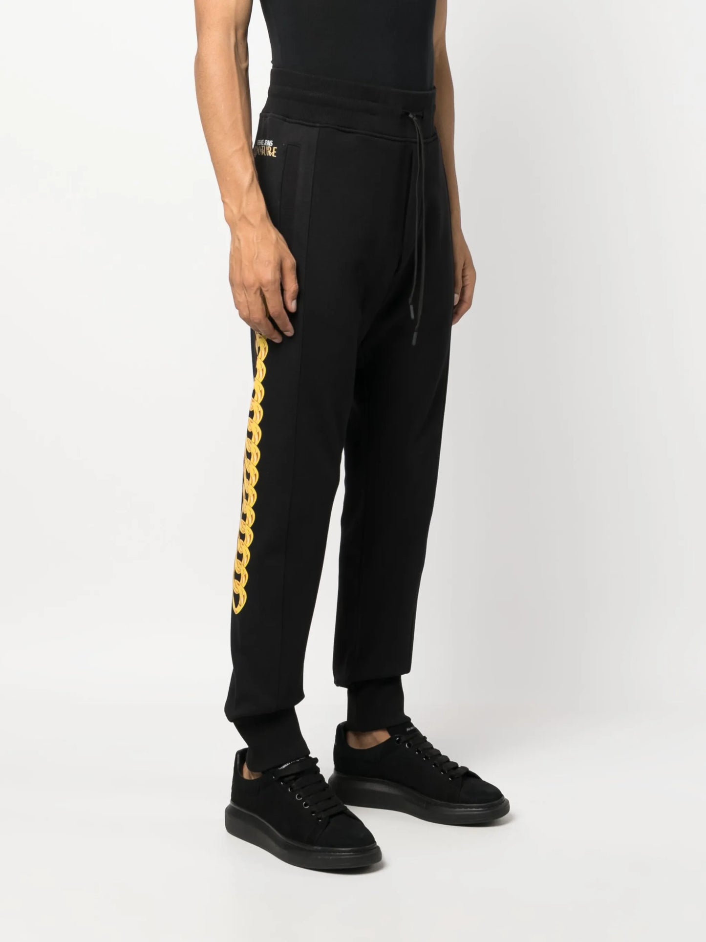 chain-print track pants