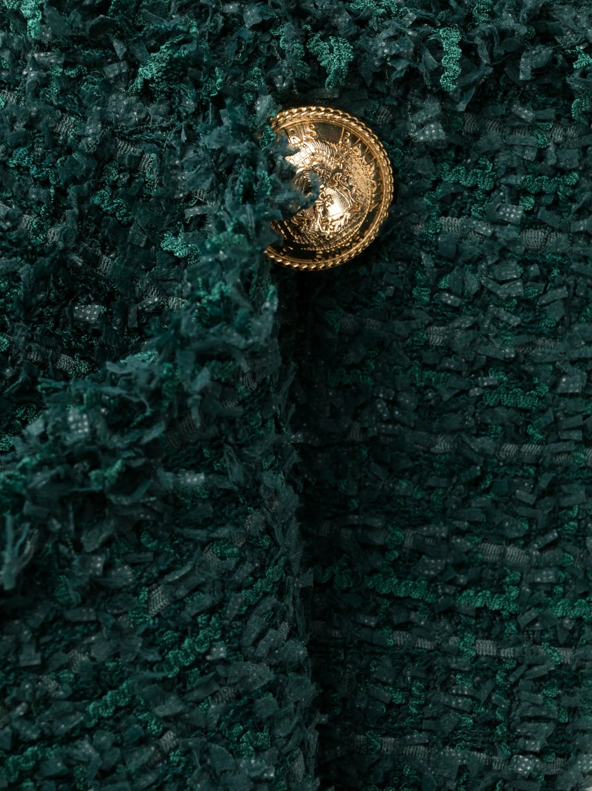 V-neck buttoned tweed minidress