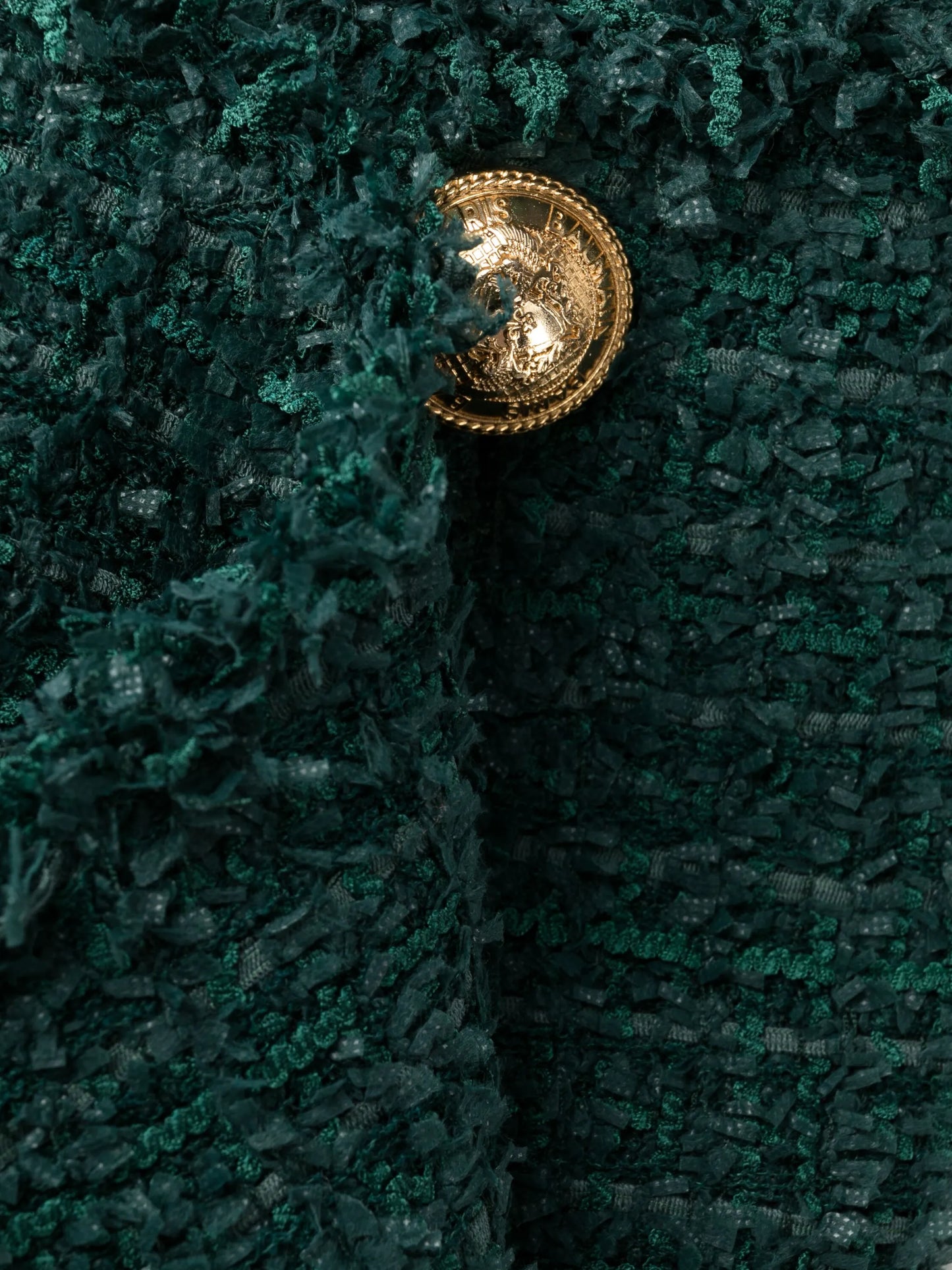 V-neck buttoned tweed minidress