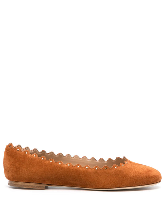 Lauren stud-detailed ballerina shoes