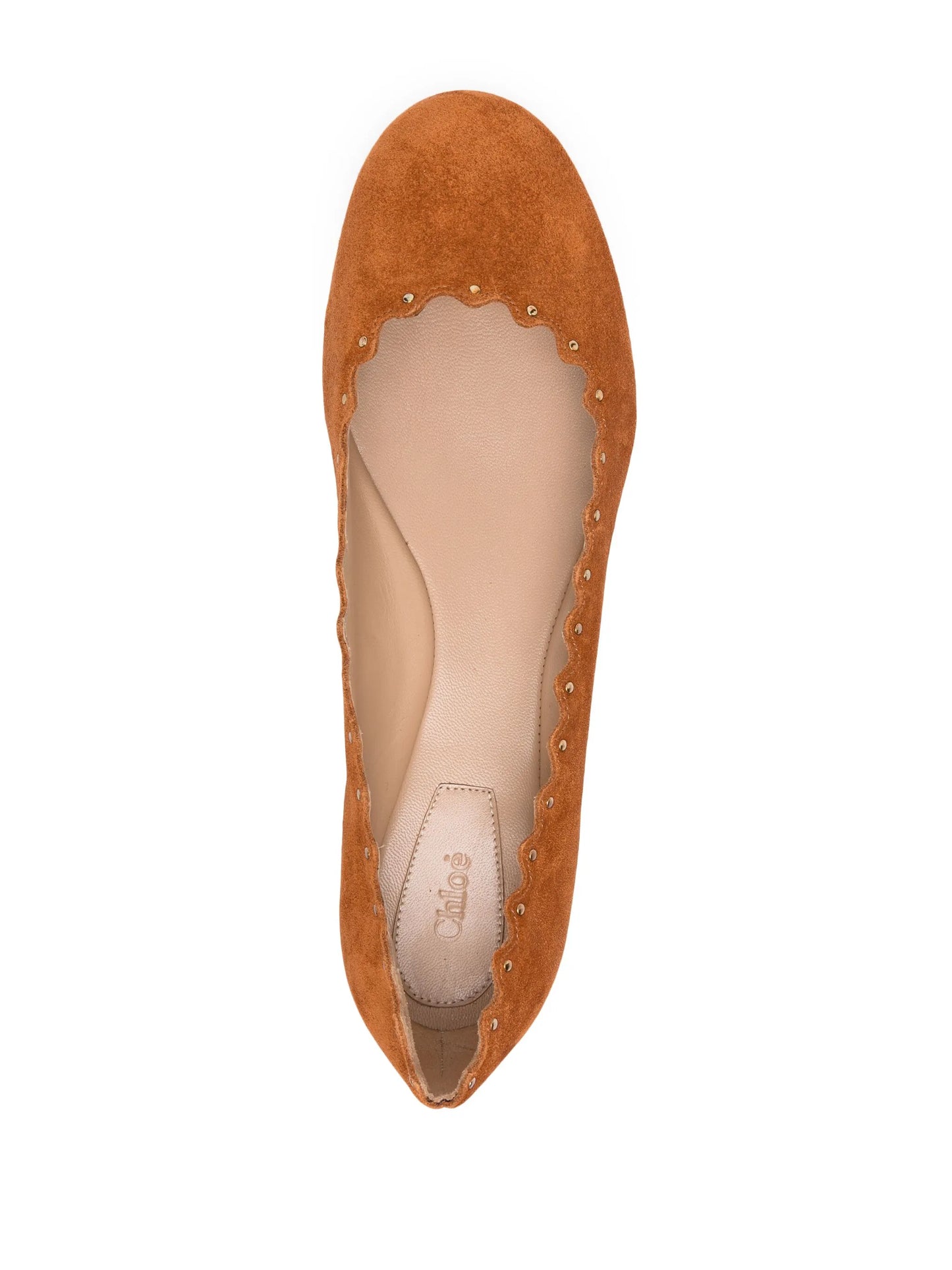 Lauren stud-detailed ballerina shoes
