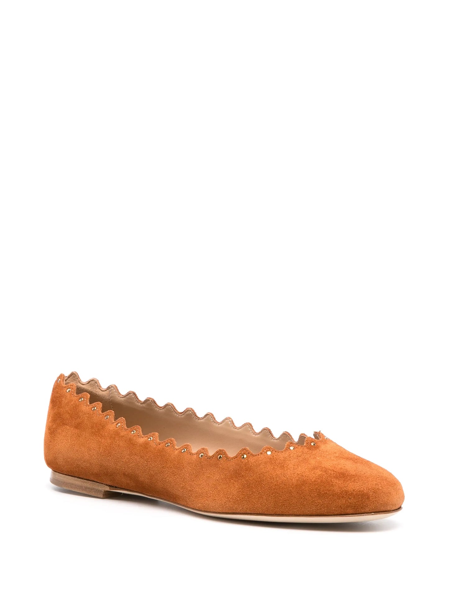 Lauren stud-detailed ballerina shoes