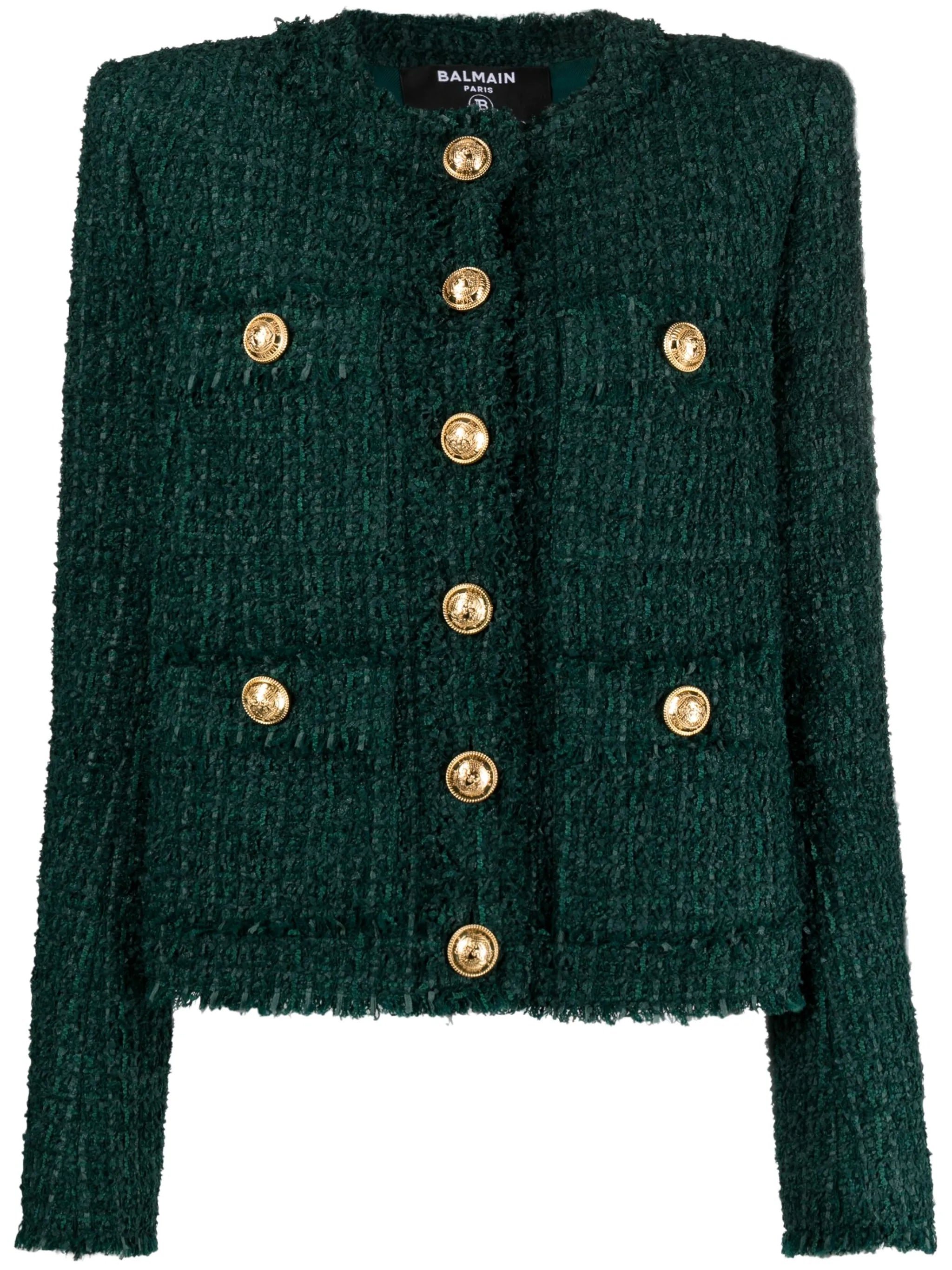 single-breasted tweed jacket