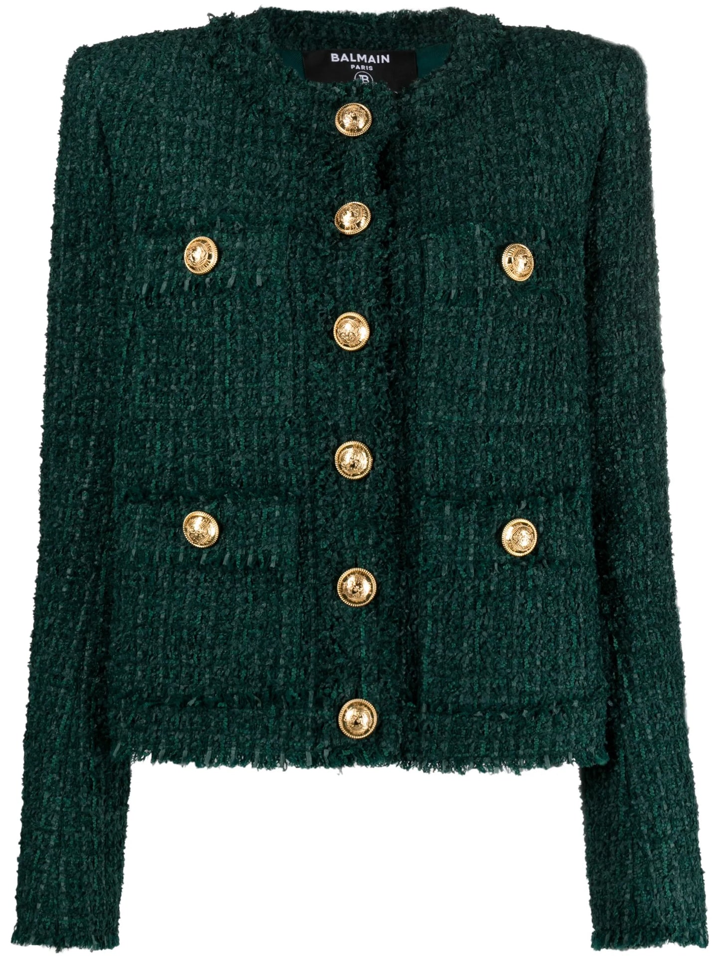 single-breasted tweed jacket