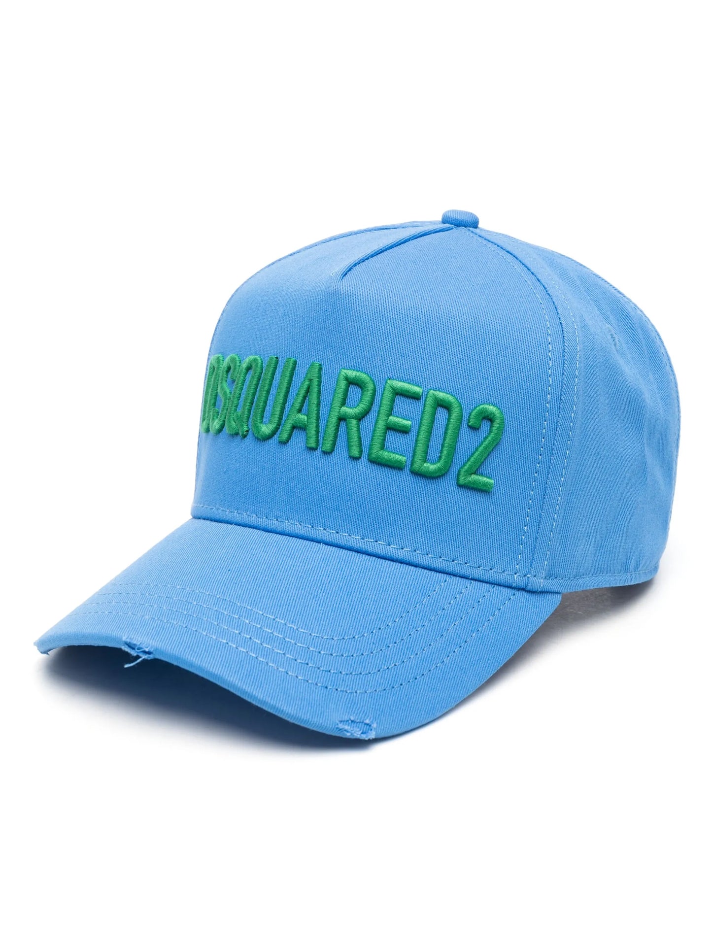 distressed-effect logo-embroidered cap